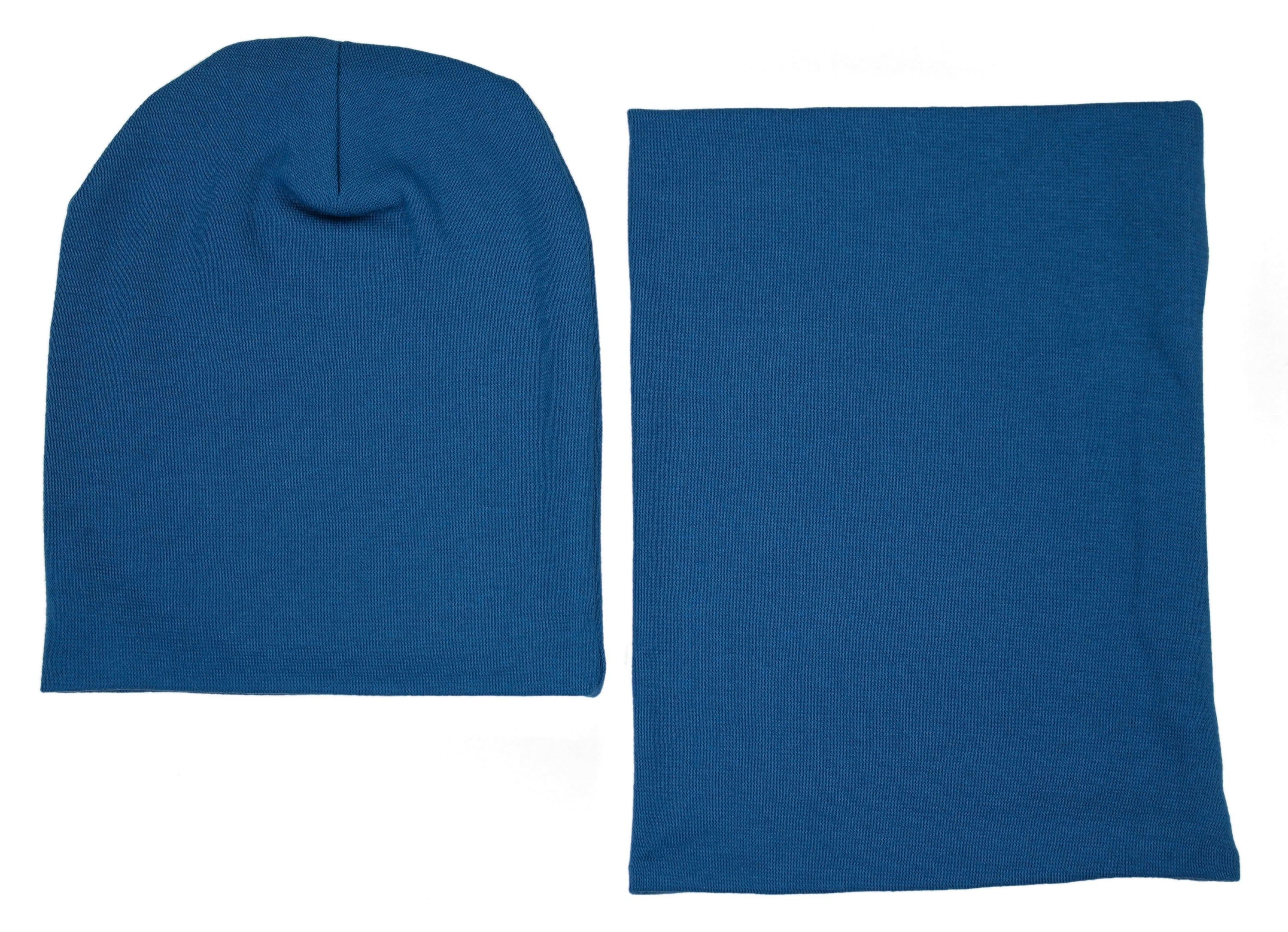 TupTam Beanie Kinder Beanie Mütze Schlauchschal Set aus Jersey und Rippstoff