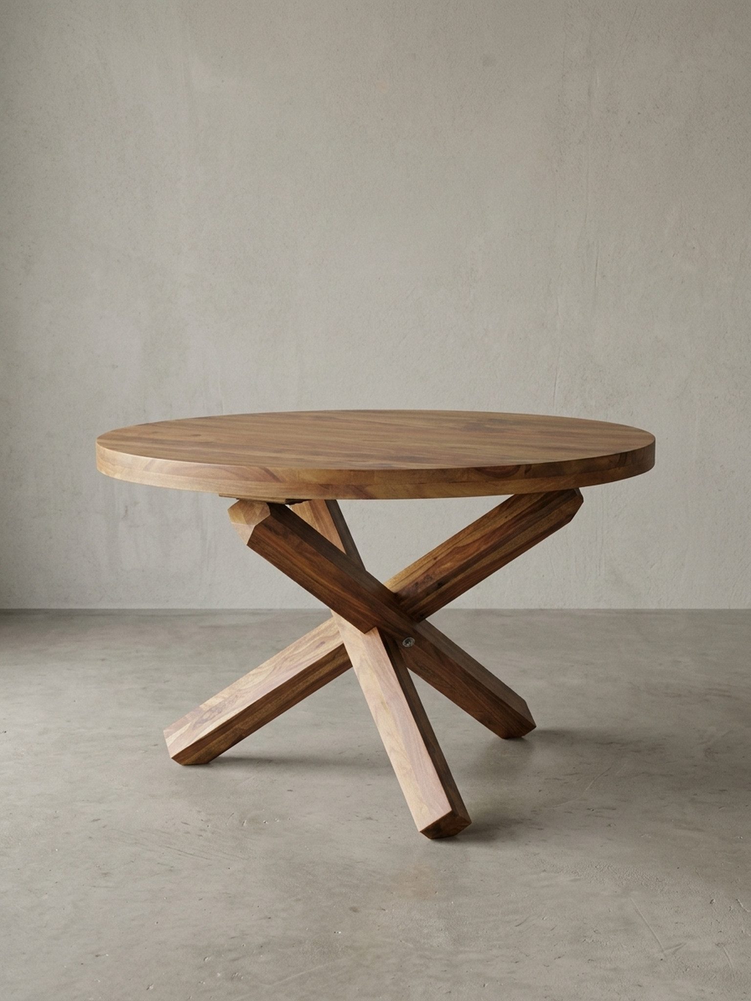 KADIMA DESIGN Esstisch Design Esszimmertisch BOHA rund Ø 120 cm x 75 cm Massiv-Holz Küche (Küchentisch Tisch für Esszimmer braun), Landhaus Esstisch 4 Personen