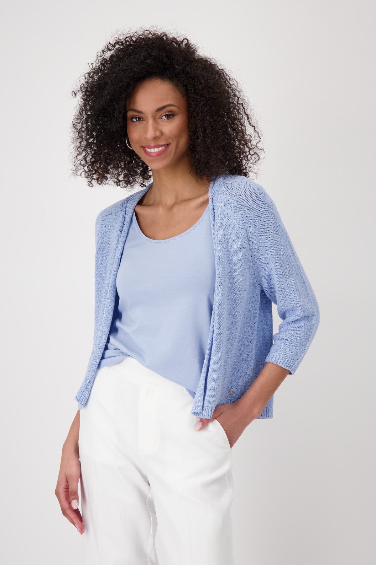 Monari Strickjacke mit Rollkante günstig online kaufen