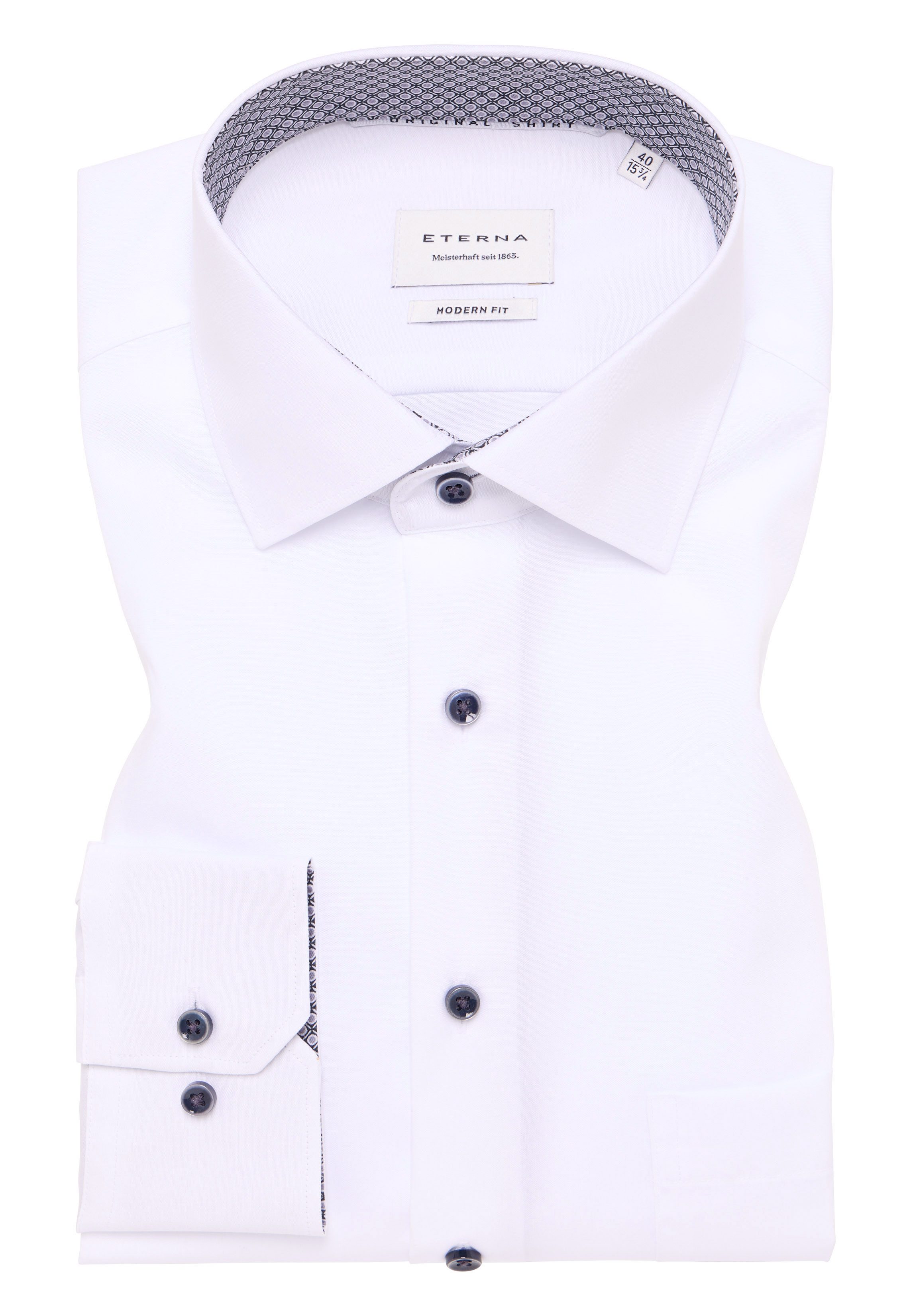 Eterna Businesshemd ETERNA MODERN FIT Langarm Hemd weiß popeline 1305-00-X15K - ORIGINAL