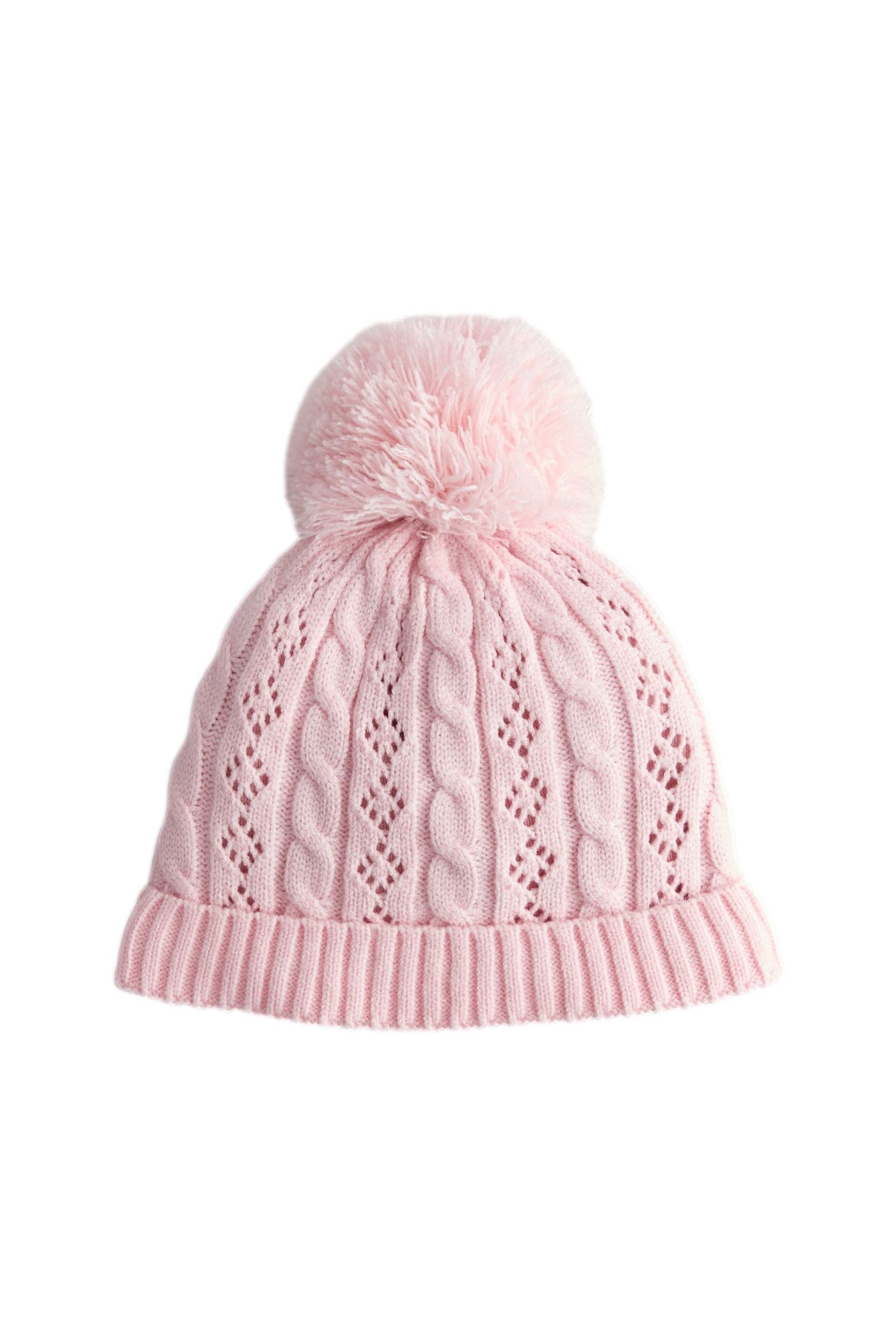 Next Strickmütze Pointelle-Strickmütze mit Bommel und günstig online kaufen