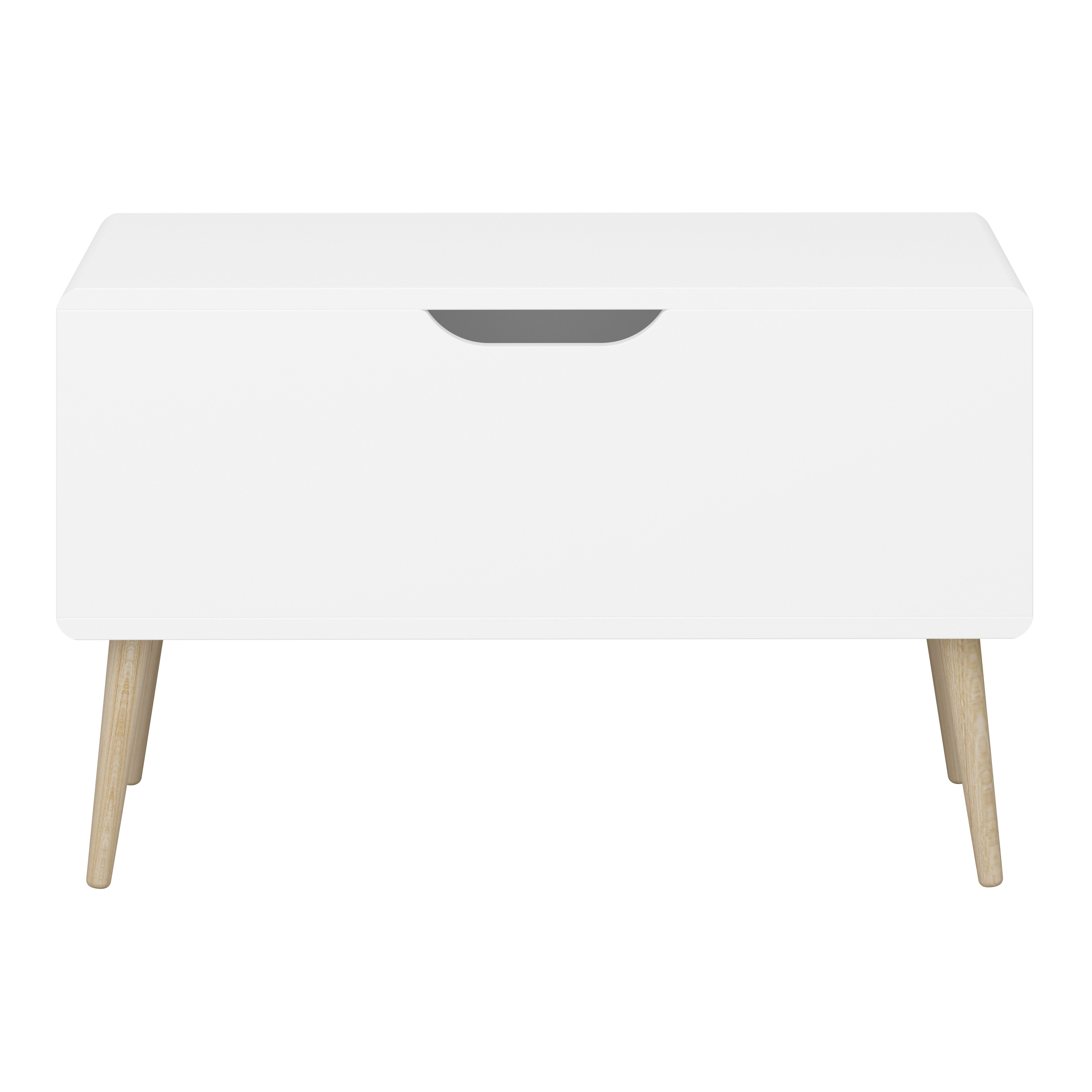 loft24 Spielzeugtruhe Gigi, Beine aus Eiche Massivholz, Made in Denmark, Breite 80 cm