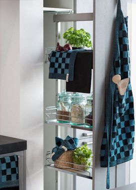 Knit Factory Kochschürze Block Küchenschürzen One Size Kariert Gelb;Schwarz, aus 100% Baumwolle, Premium-Qualität - Vielfältig einsetzbares