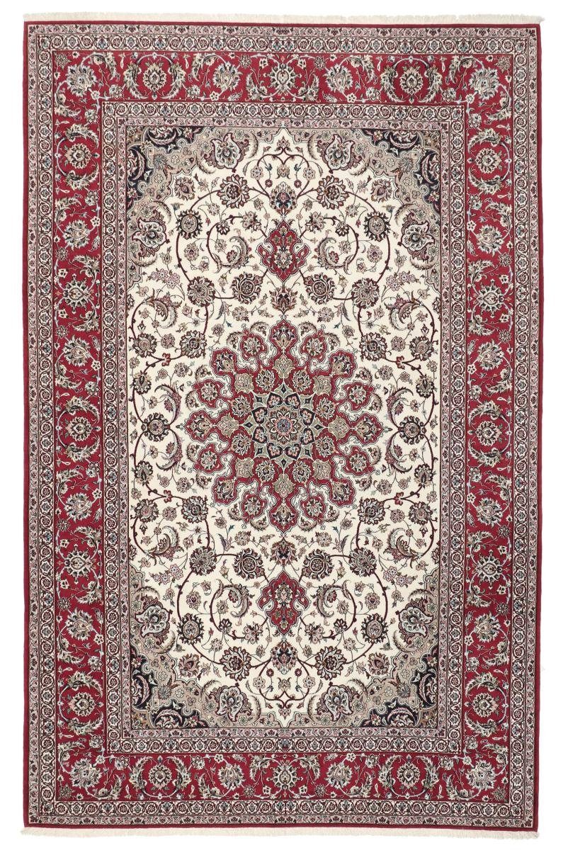Orientteppich Isfahan Seidenkette 205x315 Handgeknüpfter Orientteppich, Nain Trading, rechteckig, Höhe: 8 mm