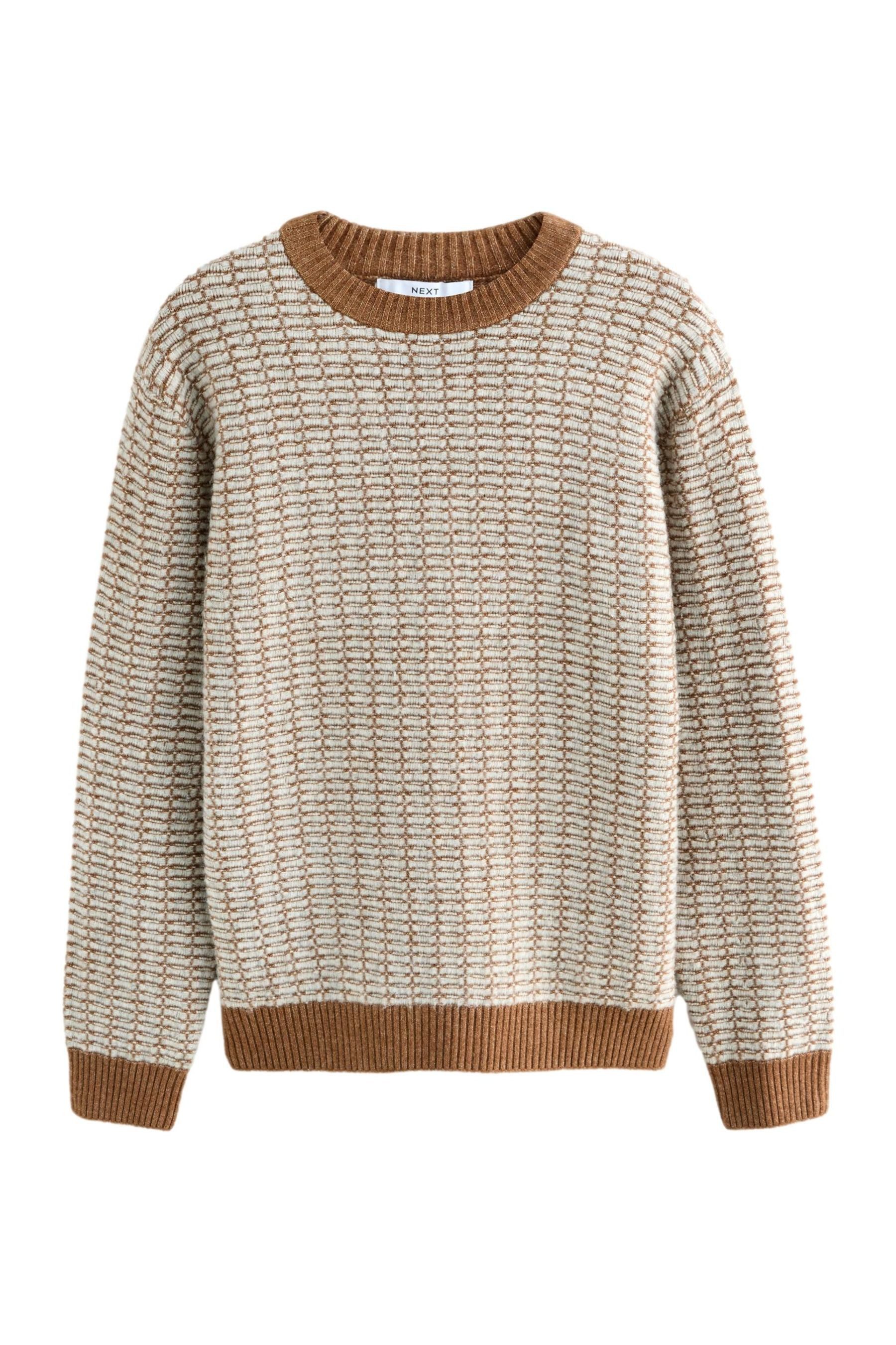 Rundhalspullover Regular Fit Pullover mit geometrischem Muster
