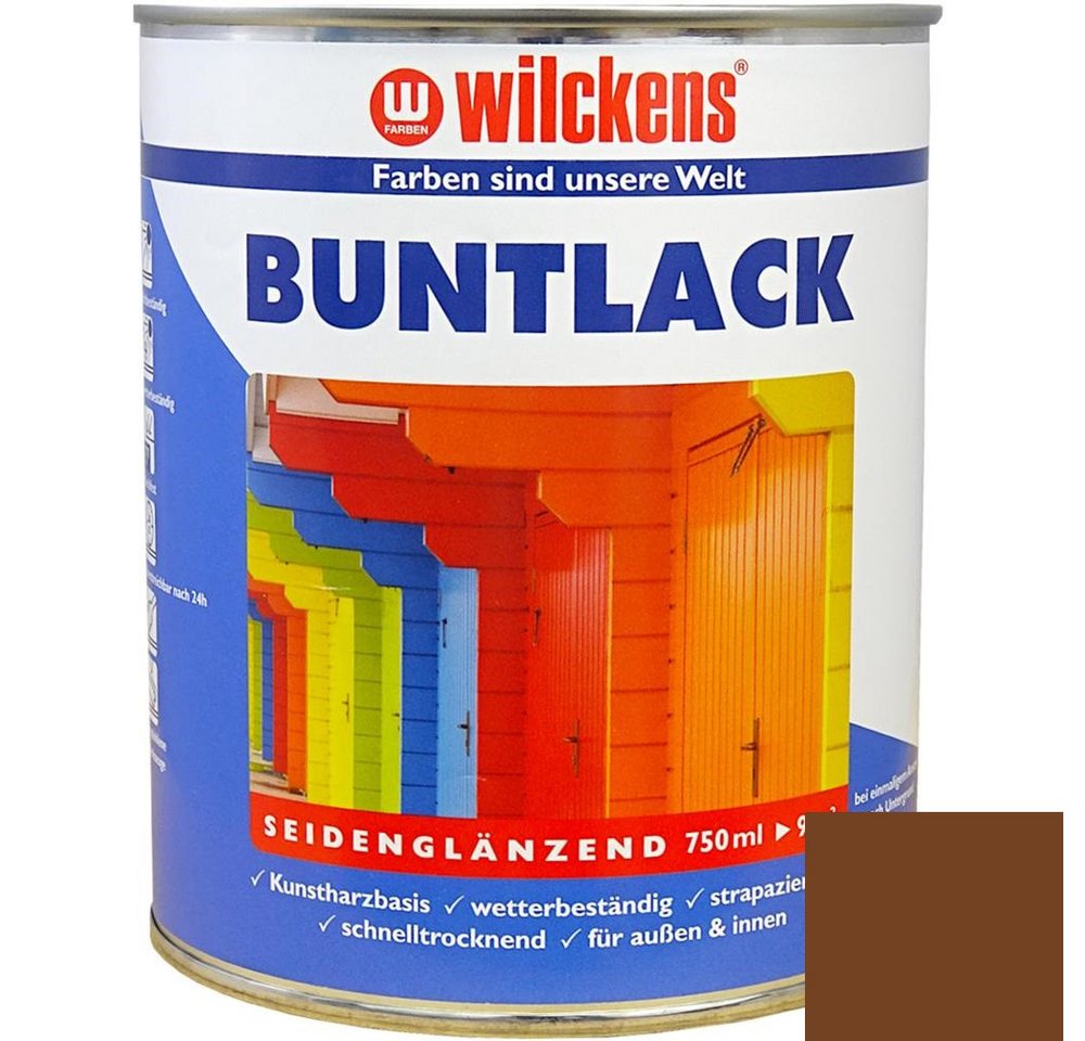 Thumbnail - Wilckens Farben Kunstharzlack Buntlack, seidenglänzend, Lehmbraun RAL 8003, 750 ml