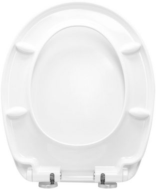 CORNAT WC-Sitz Klassisch weißer Look - Pflegeleichter Duroplast - Quick up