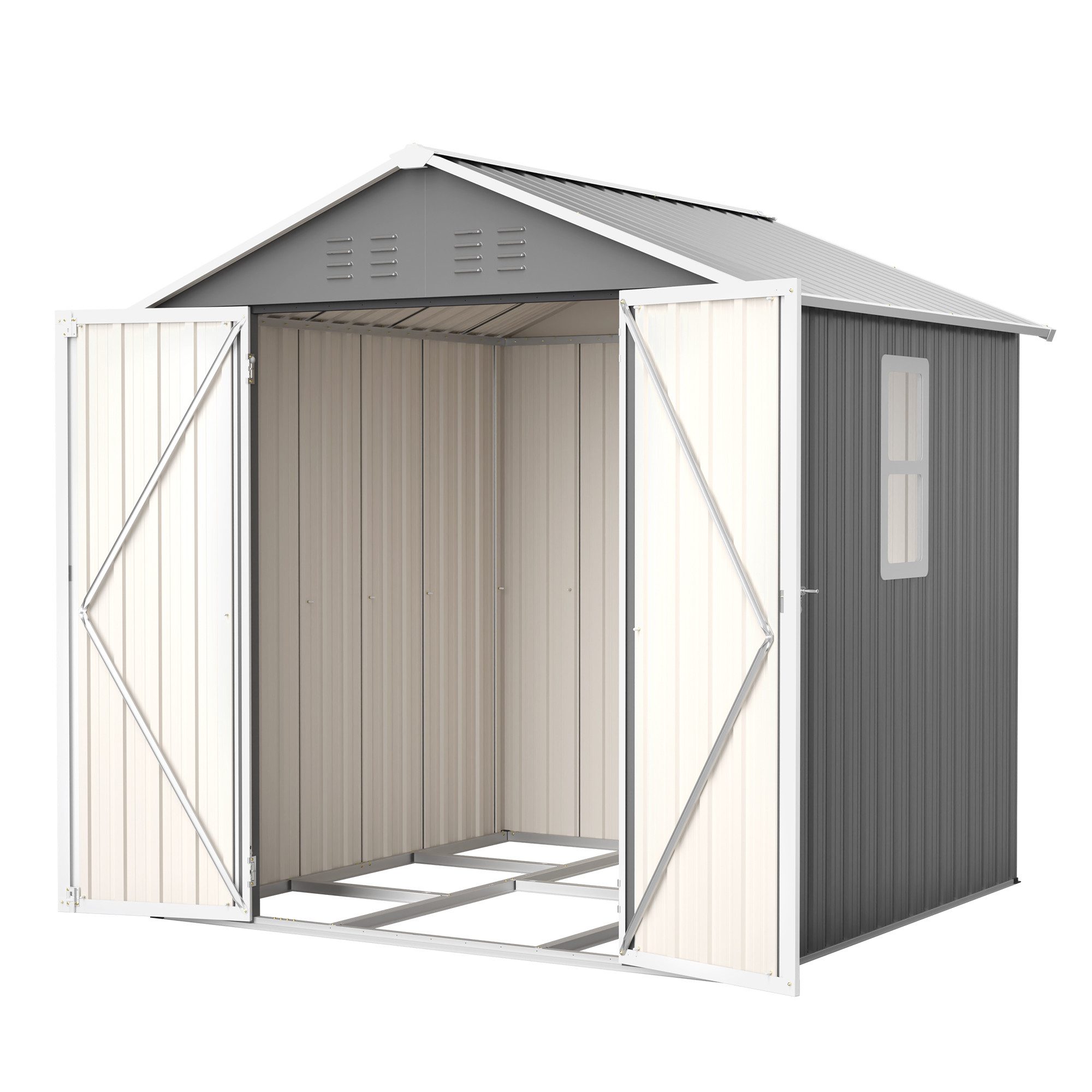 Thanaddo Gartenhaus Metall Gerätehaus Geräteschuppen Inkl. Metallfundament, günstig online kaufen