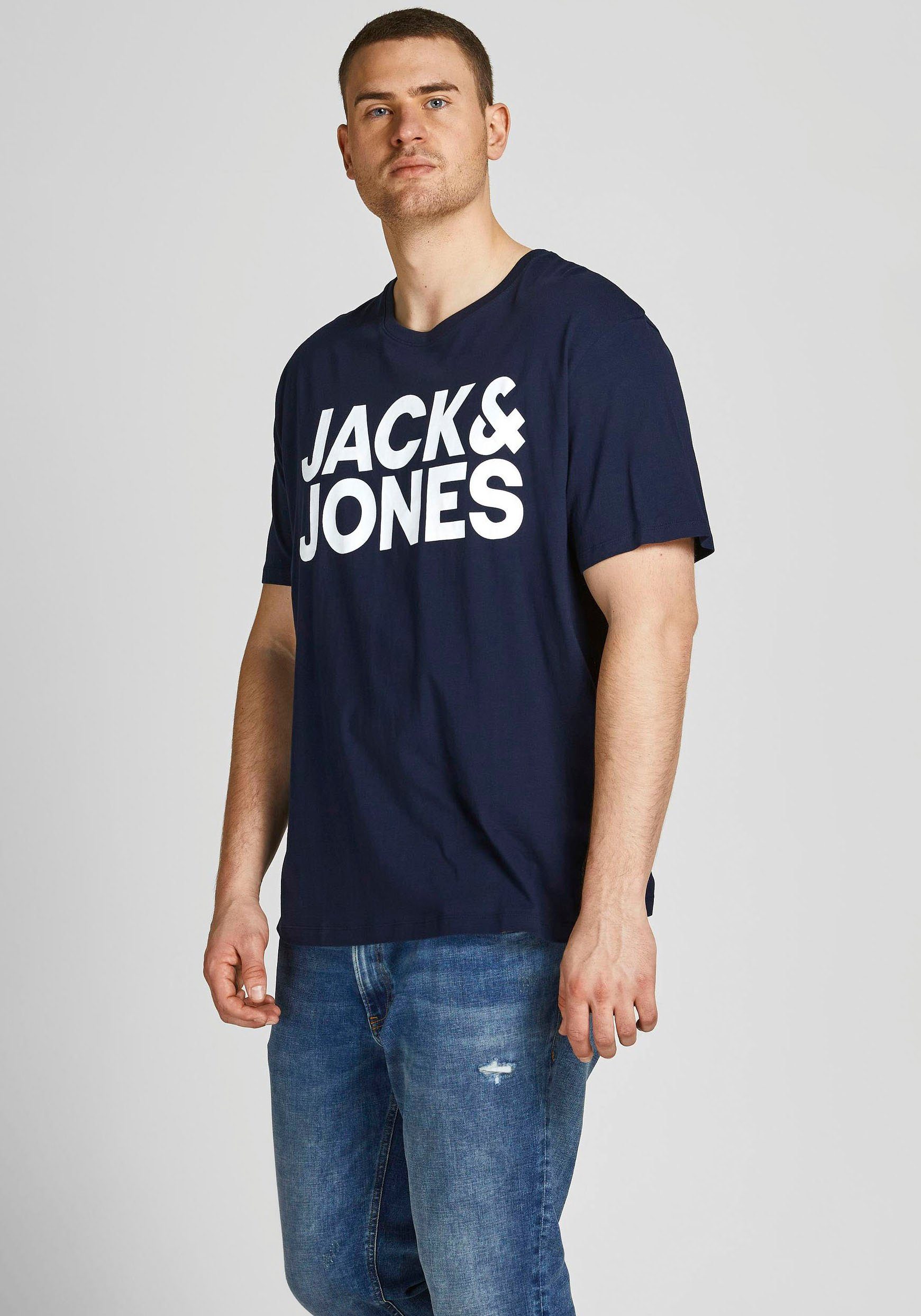 Jack & Jones PlusSize Rundhalsshirt CORP LOGO TEE navy