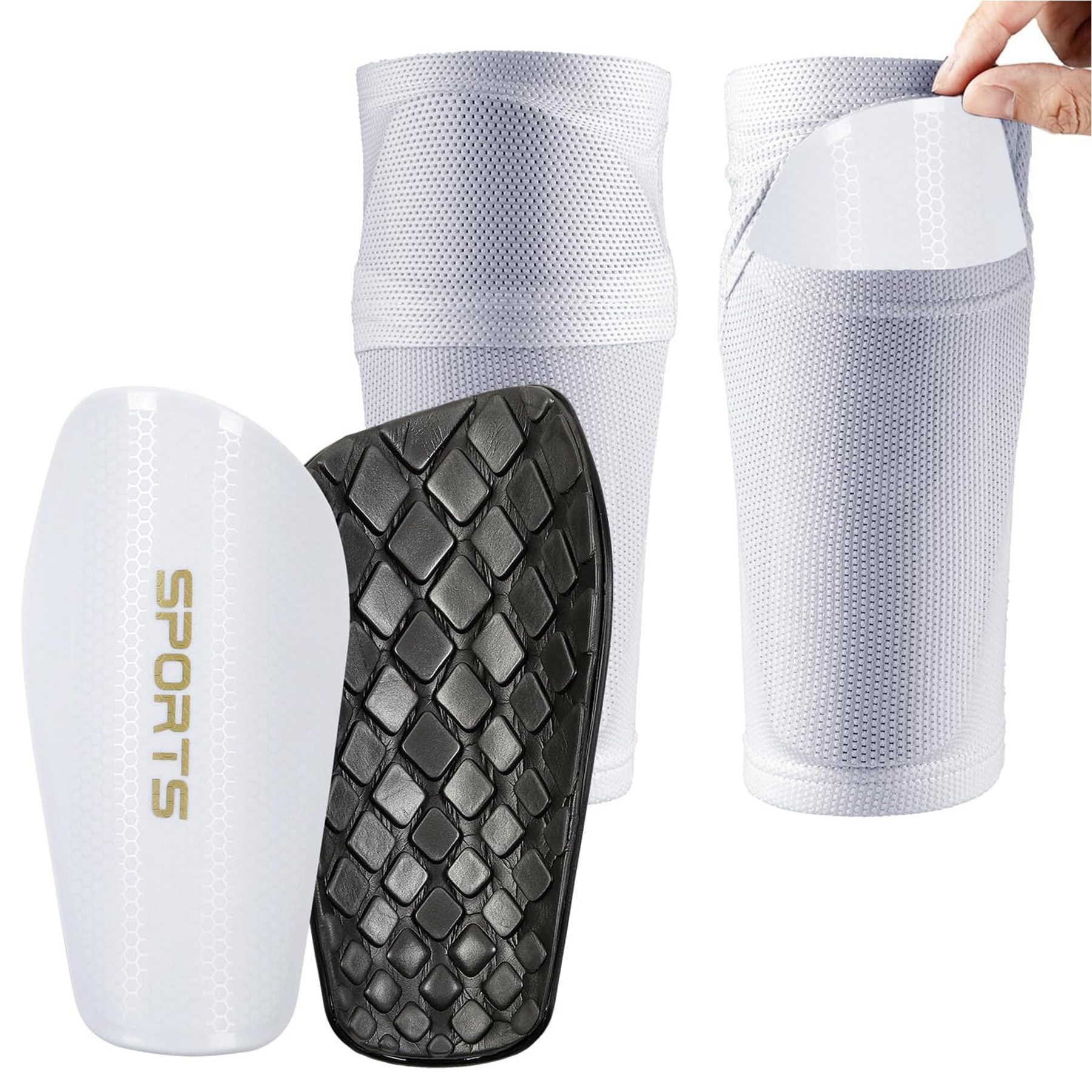 Mutig Schienbeinschutz Schienenbeinschonern Fußball für Kinder/Jugendliche/Erwachsene (Rutschfeste Щитки, Gepolsterter Knöchelschutz, Ergonomische Stoßdämpfung schienbeinschoner Fußball), für Voller Schutz