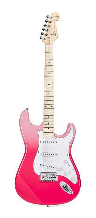 SX E-Gitarre SEM1 Pink Twilight, inkl. GigBag und Gitarrenkabel