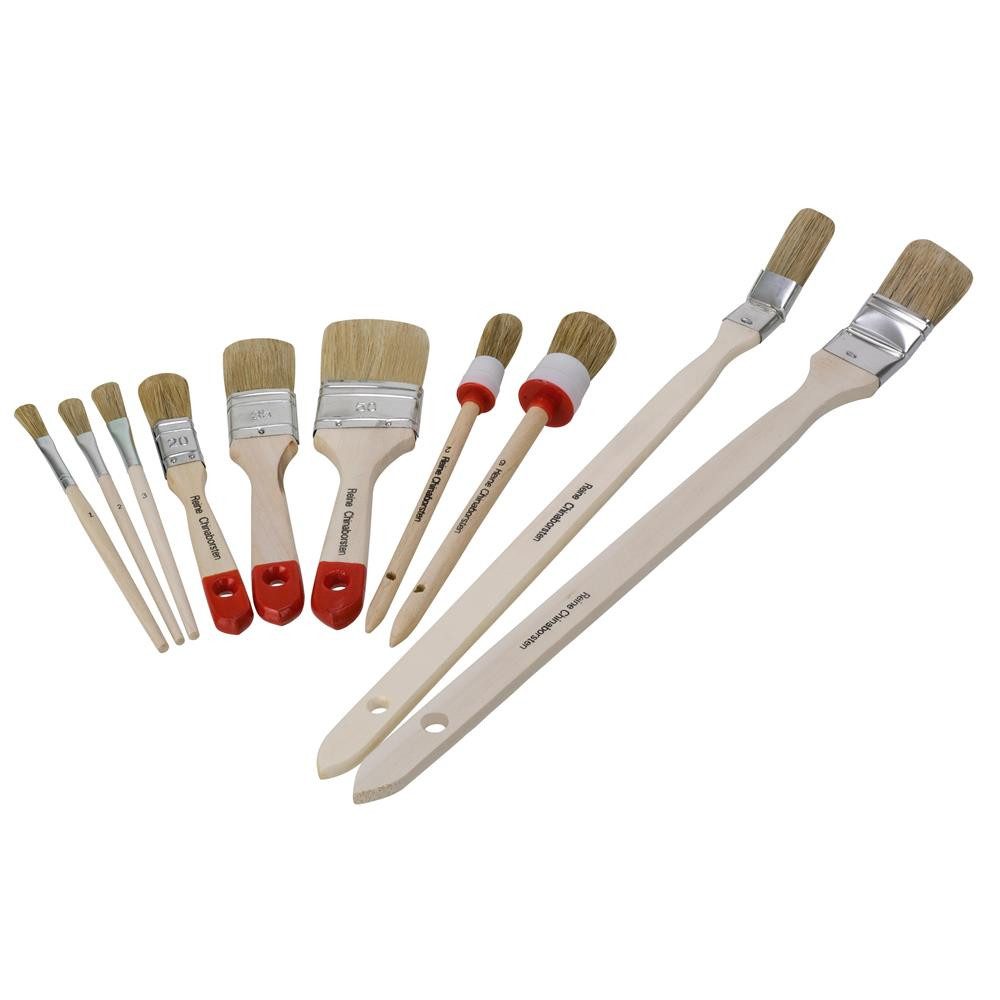 mako Pinsel, 10-tlg, Flachpinsel, Ringpinsel, Emaillelackpinsel, Heizkörperpinsel