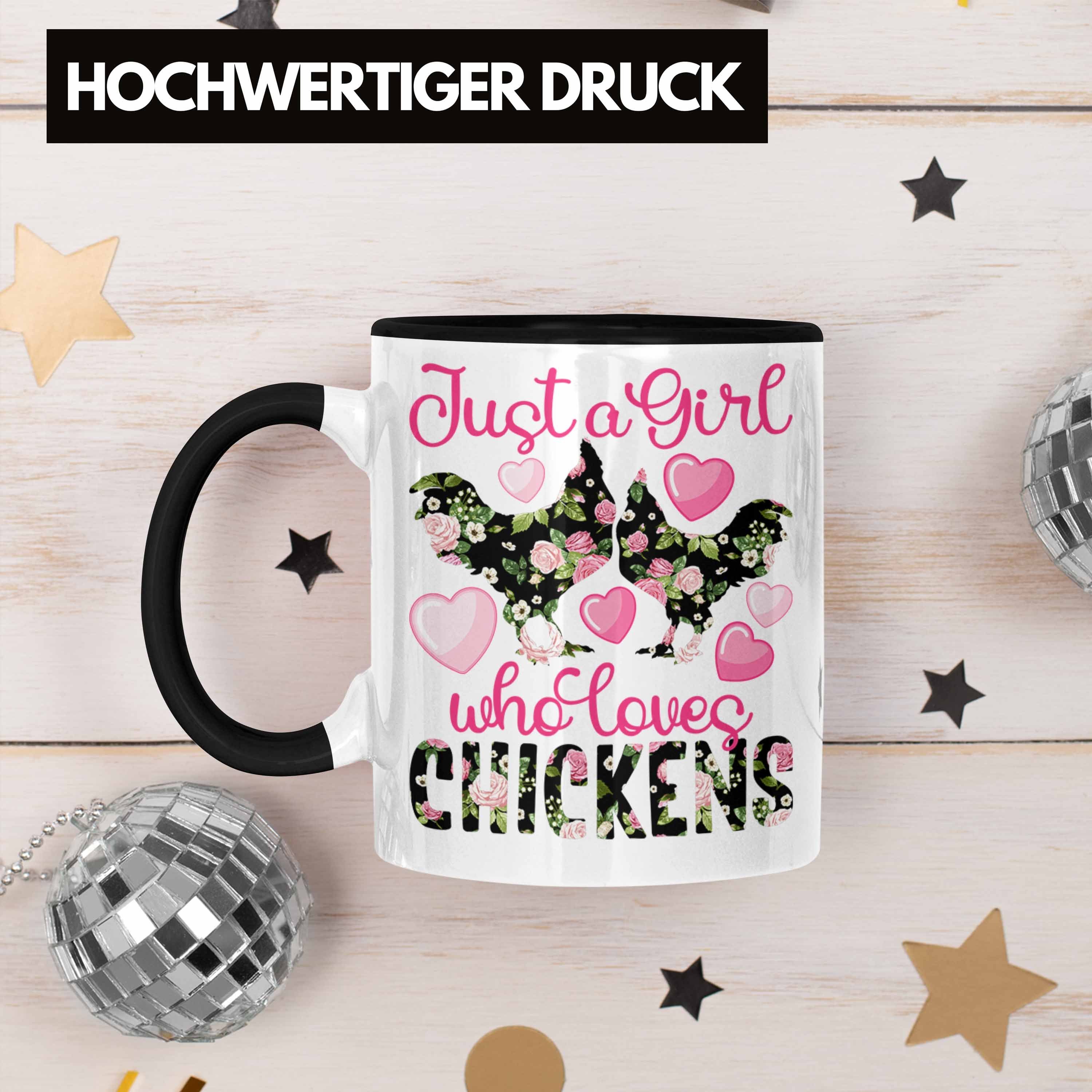 Tasse Tasse Chickens" Liebhaberinnen Girl A Schwarz Hühner Who Trendation Geschenk "Just Loves