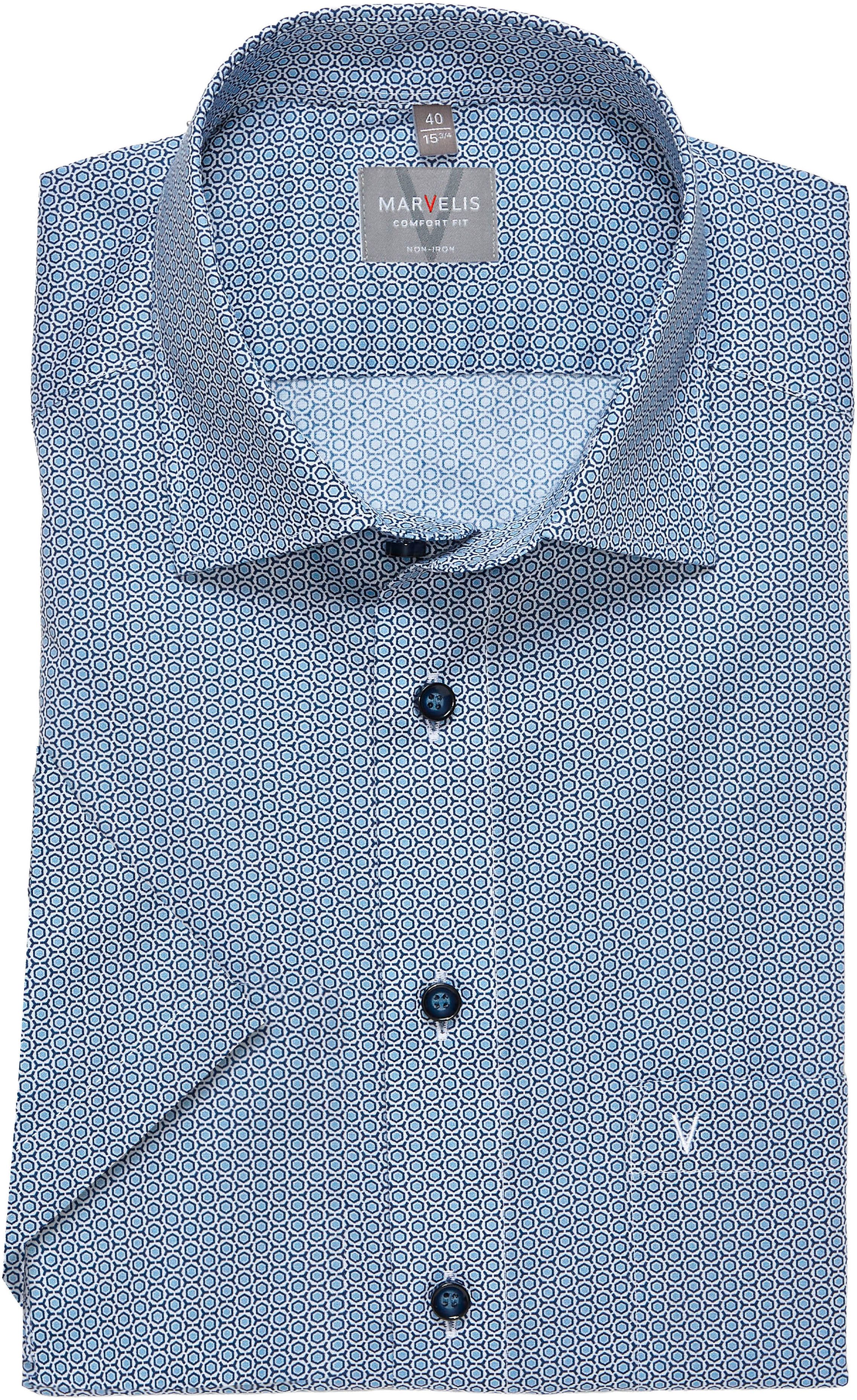 MARVELIS Kurzarmhemd Bügelfrei, comfort fit, Businesshemd, Minimal Print