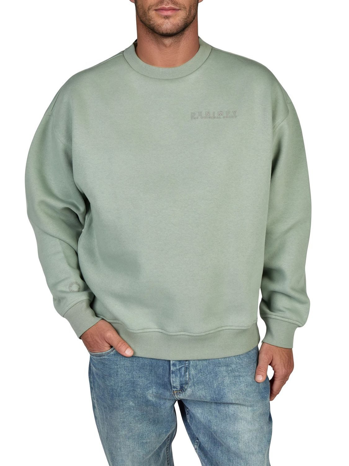 Sweatshirt Herren Rundhals Pullover DFKeno Oversized Fit