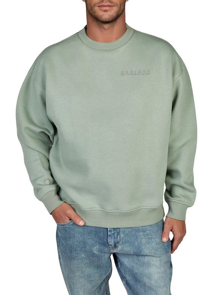 DENIMFY Sweatshirt Herren Rundhals Pullover DFKeno Oversized Fit Streetwear Sweatshirt mir Kängurutasche