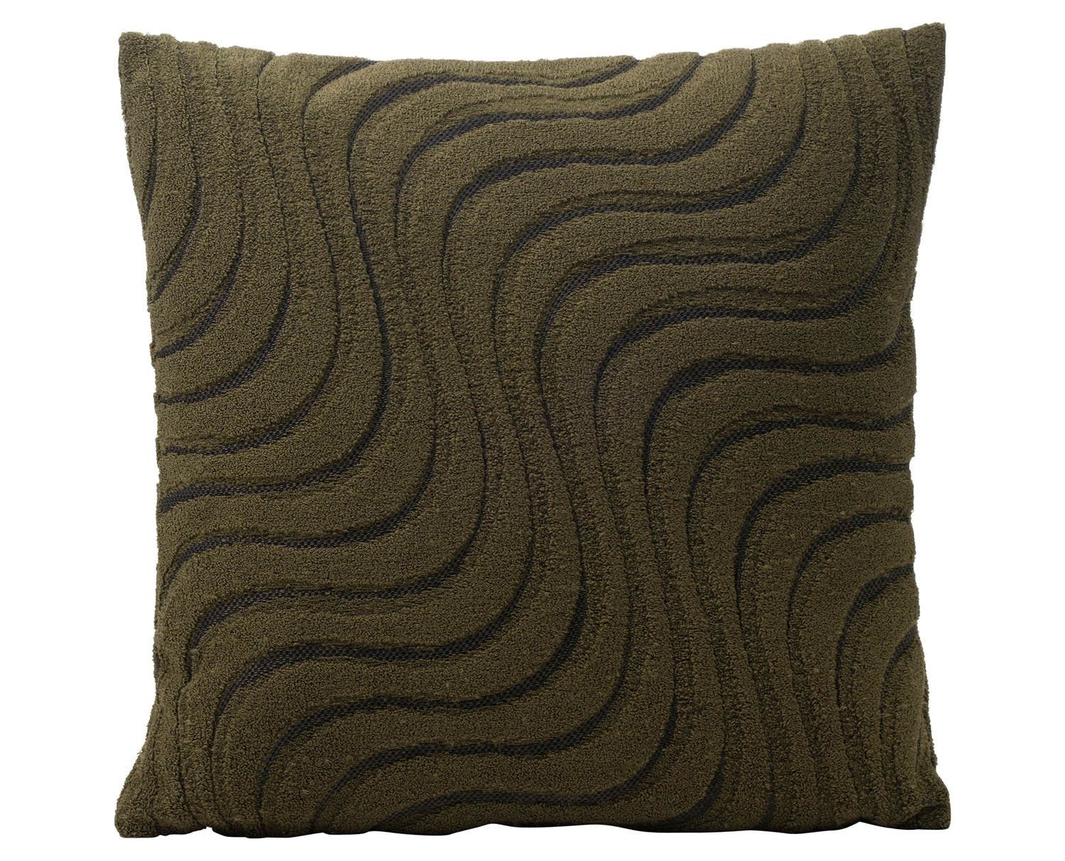 Gözze Подушкиhülle OCEAN, Grün, 40 x 40 cm, Polyester, Wellen-Muster, mit Reißverschluss