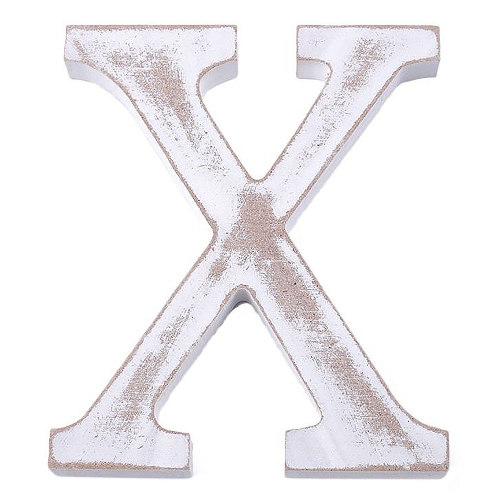 Einzelbuchstabe 3D cm, "X" Deko-Buchstaben 11 Holzbuchstabe maDDma weiß-vintage,