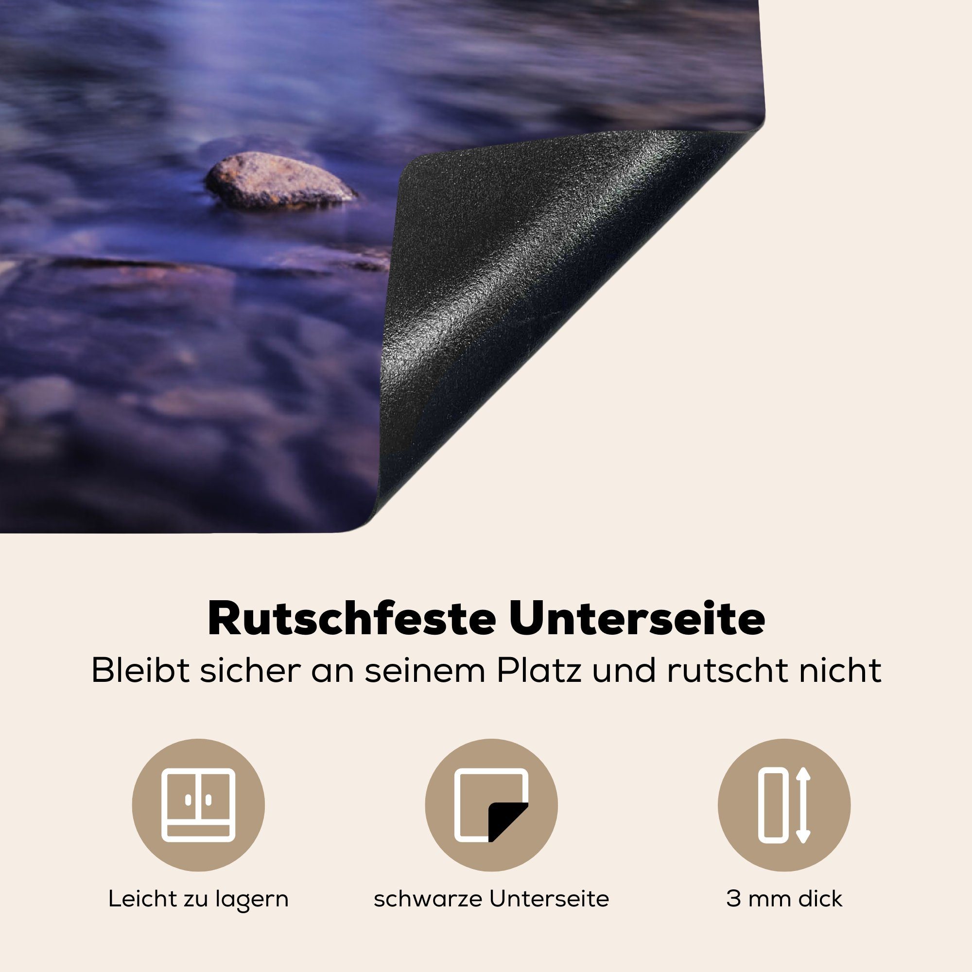 Wasserfall MuchoWow Arbeitsplatte Herdblende-/Abdeckplatte küche Vinyl, - 78x78 tlg), Ceranfeldabdeckung, - Vereinigtes für (1 See, cm, Königreich