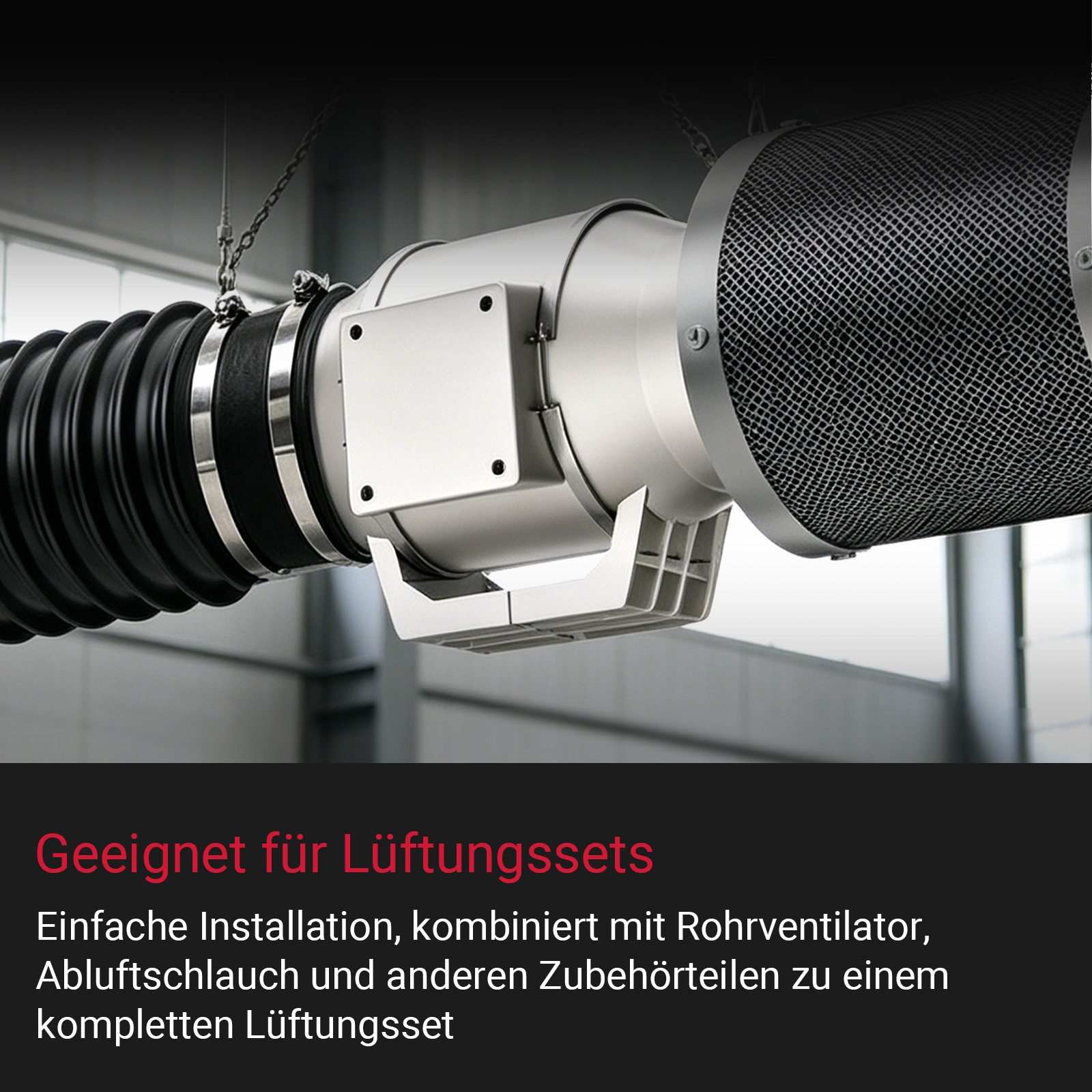 CannoBox Geruchsfilter Aktivkohlefilter 100 mm-für Growbox Zelt Schrank Abluft Anbau, 210 CFM,10 cm Durchmesser,Aktivkohlefilter für Growzelt Komplett Set