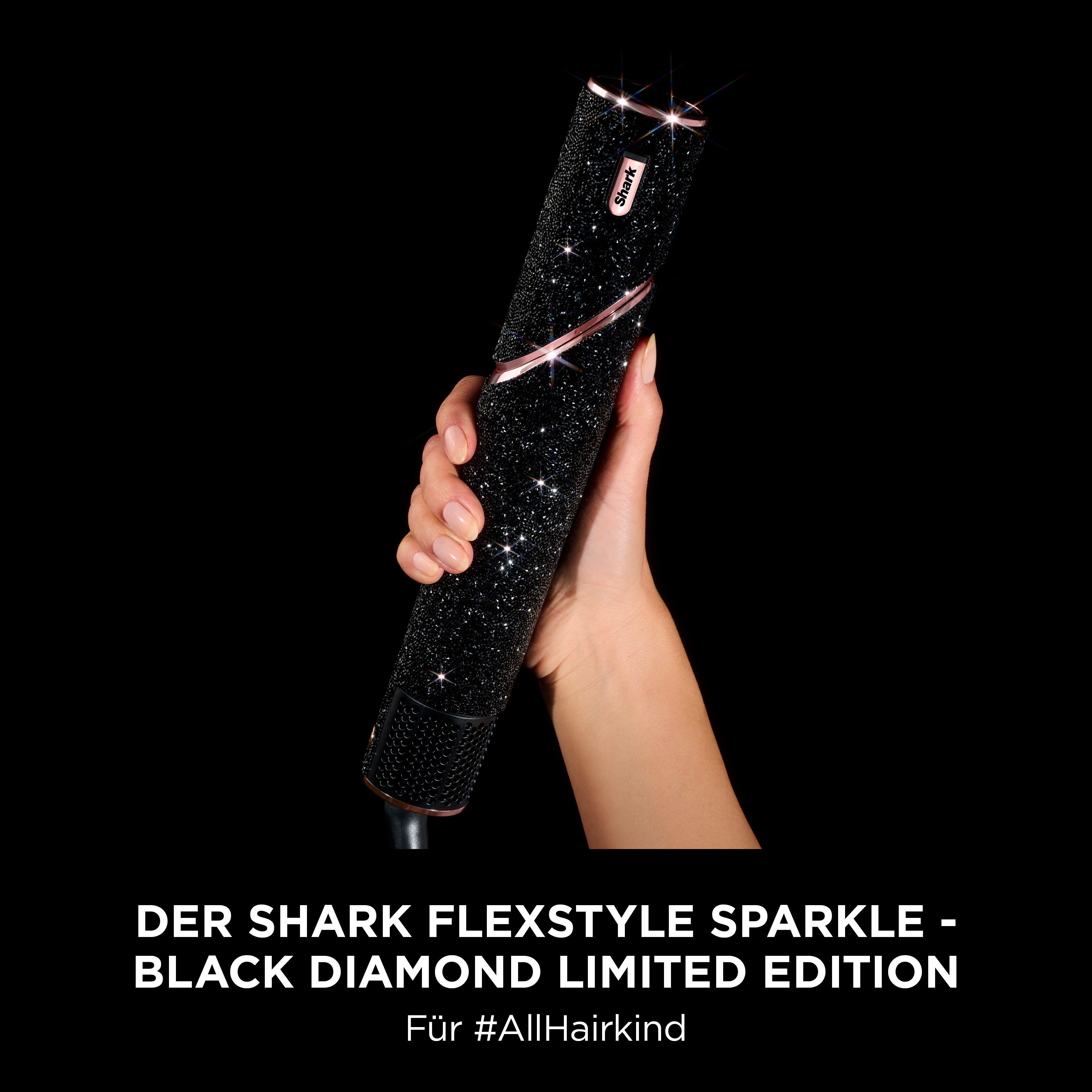 Shark Multihaarstyler FlexStyle 5-in-1 Haarstyler und -trockner - Black Diamond HD446JBEU, Mit einer Drehung vom leistungsstarken Haartrockner zum Styler