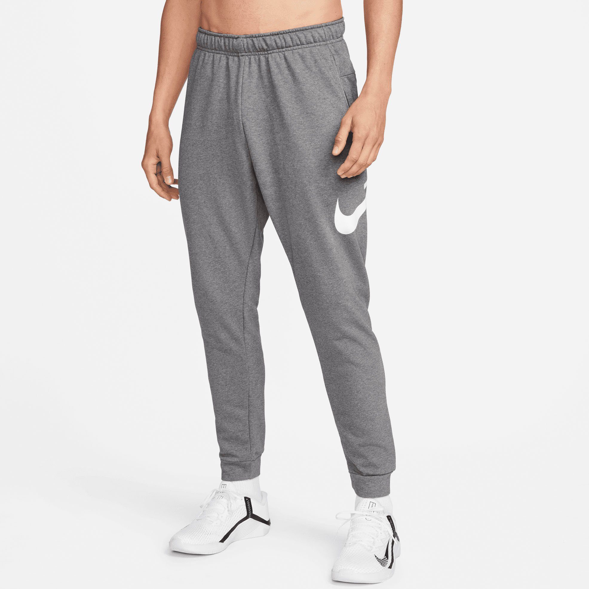 Nike Trainingshose Dri-FIT Men's Tapered Training Pants CHARCOAL HEATHR/WHITE