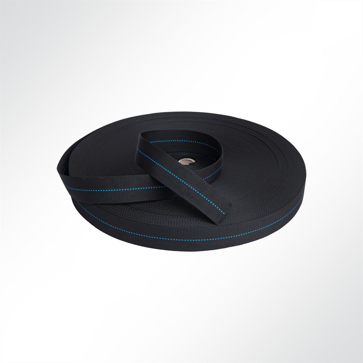 LYSEL® Zurrgurt Gurtband Polyester (PES), 45 mm breit, 2 mm stark, 2200 Kg (1-St) schwarz mit blauem Kennfaden
