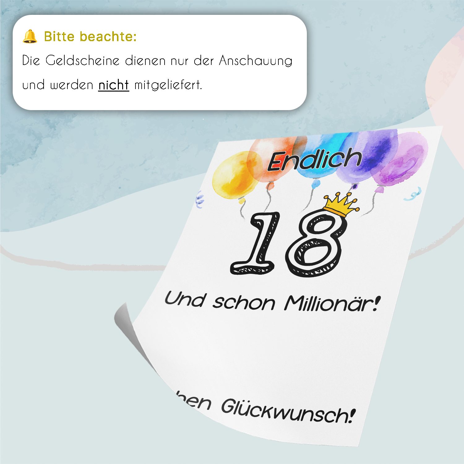 Tigerlino Poster Geldgeschenk 18. Geburtstag Jungen Mädchen Geburtstagsgeschenk – Bild 3 von 5