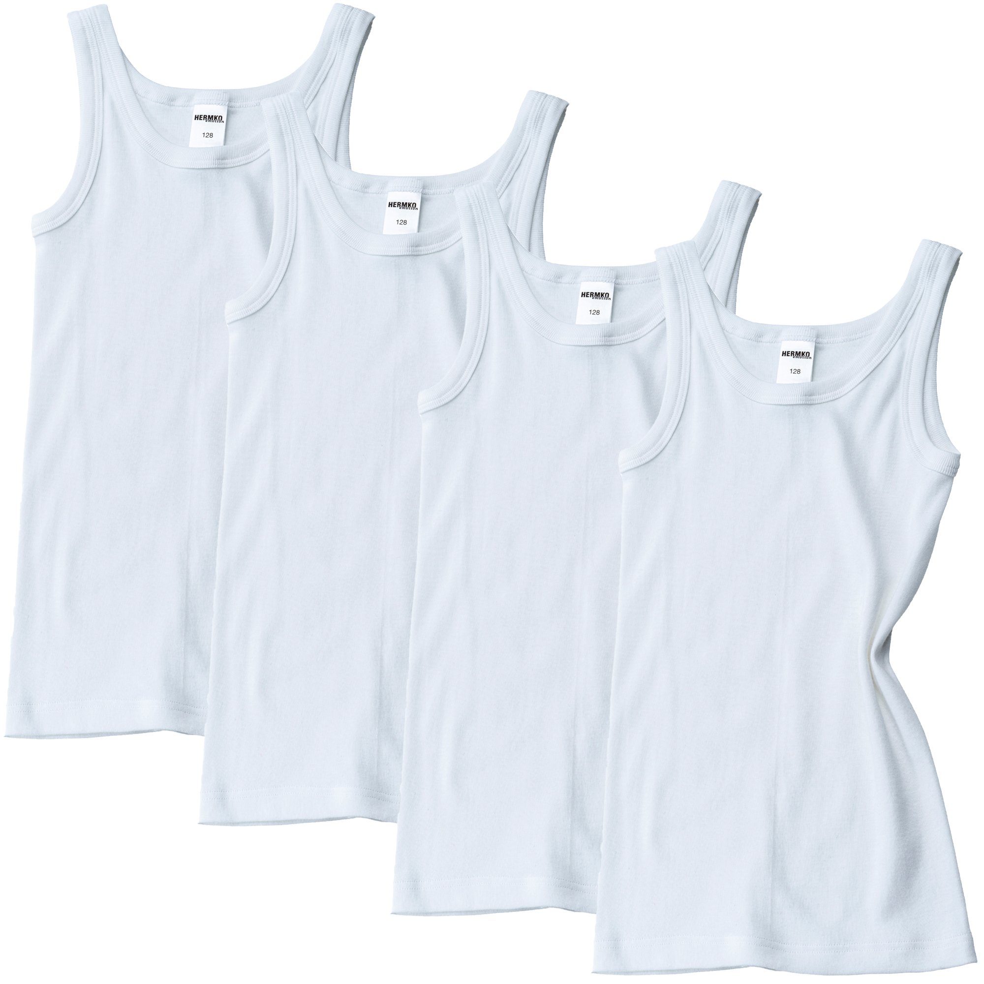 HERMKO Unterhemd 2800 (Pack, 4er) 4er Pack, 100 % Bio-Baumwolle, Knaben Tank Top