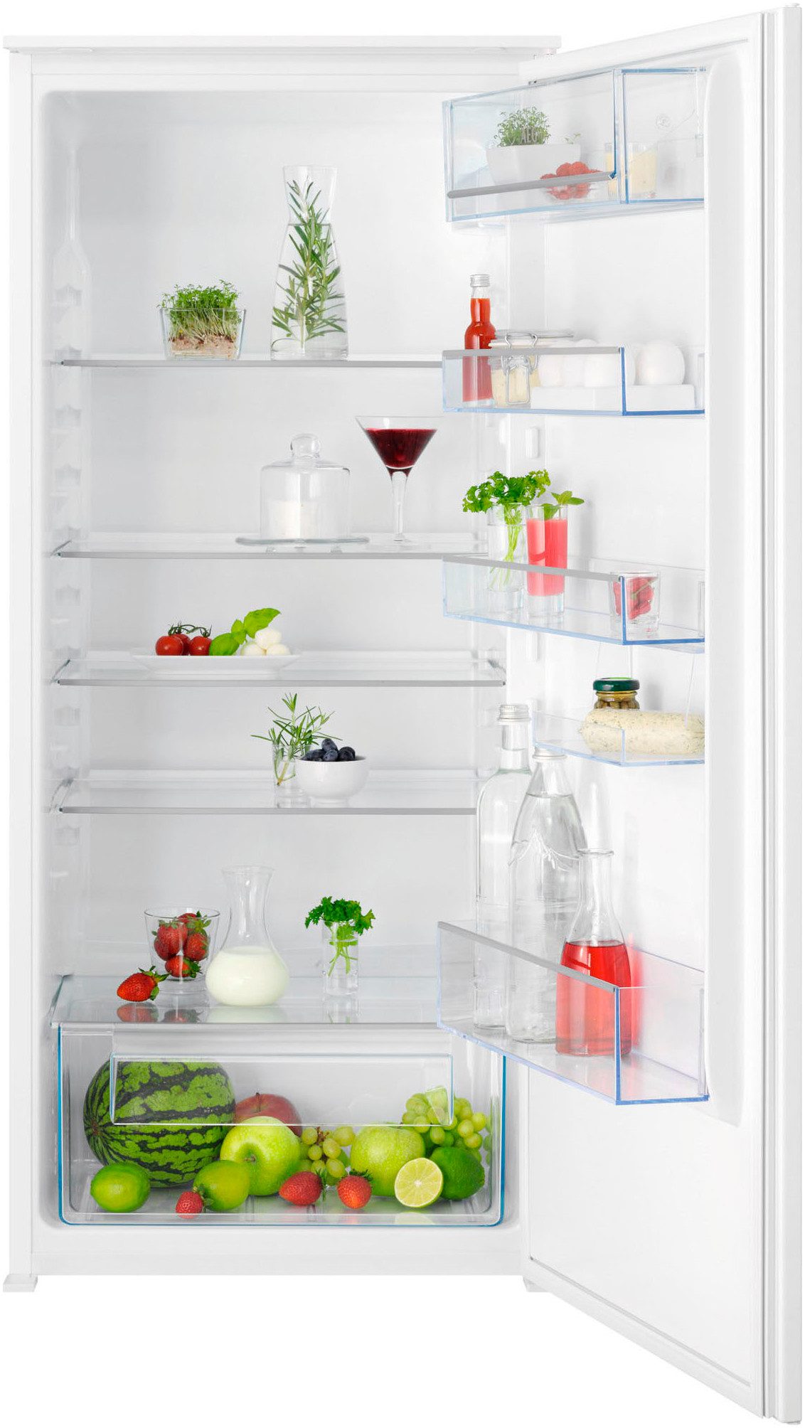 AEG Einbaukühlschrank Serie 6000 TSK5O121ES, 121,8 cm hoch, 55,6 cm breit, 98 L, LowFrost-weniger Eisbildung, Temperaturalarm, Schlepptür