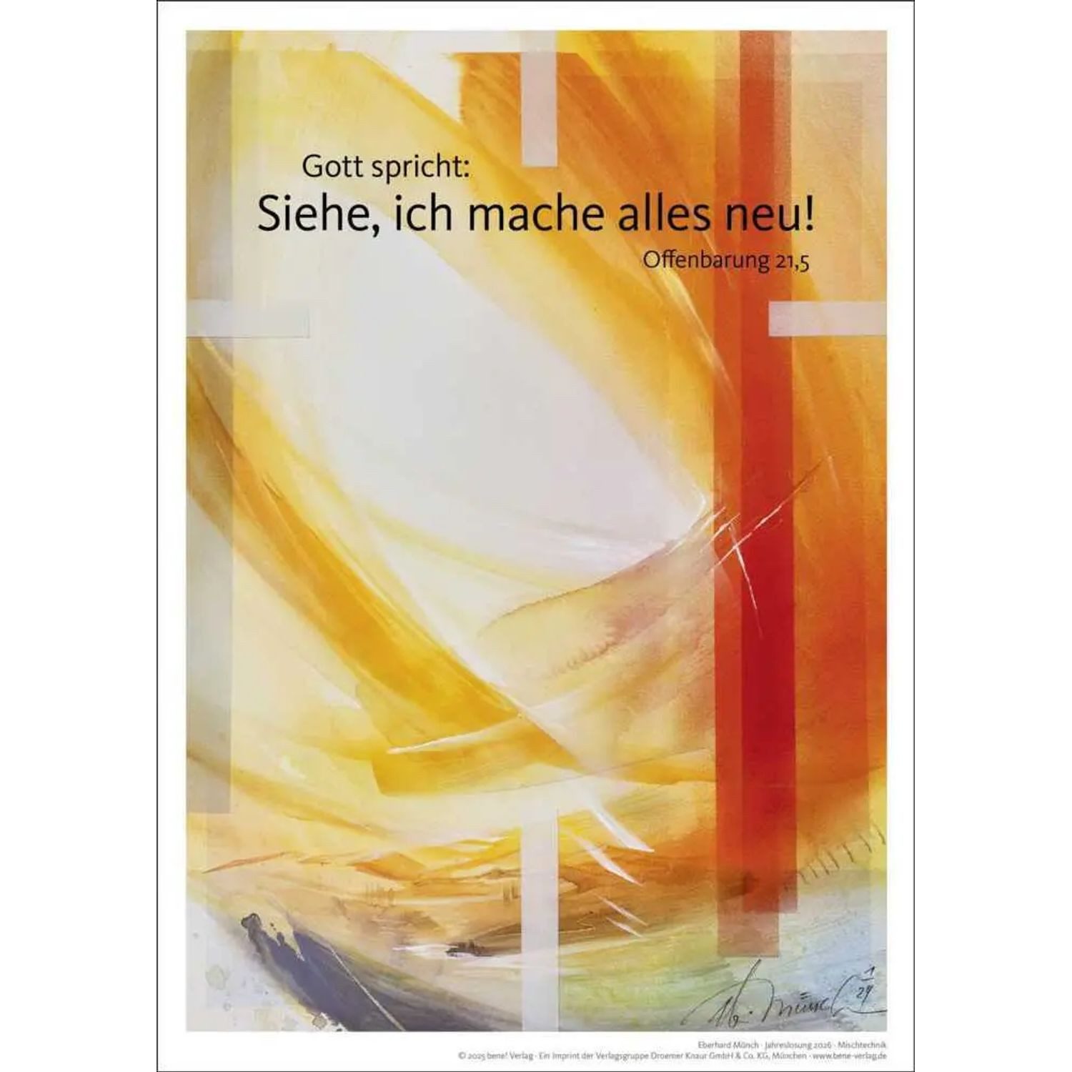 bene Poster Jahreslosung Münch 2026, Kunstdruck A4
