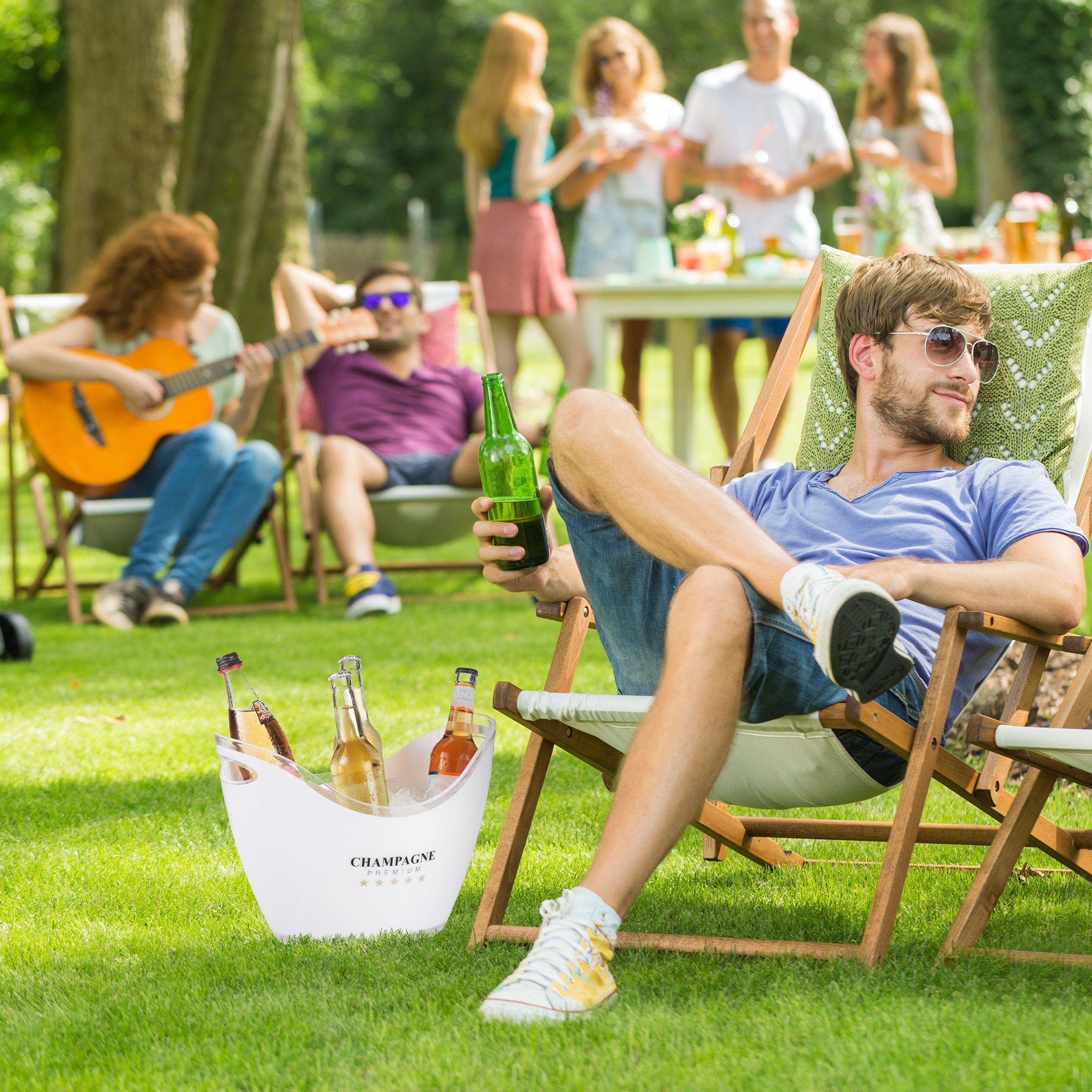 relaxdays Sektkühler 6l in Weiß