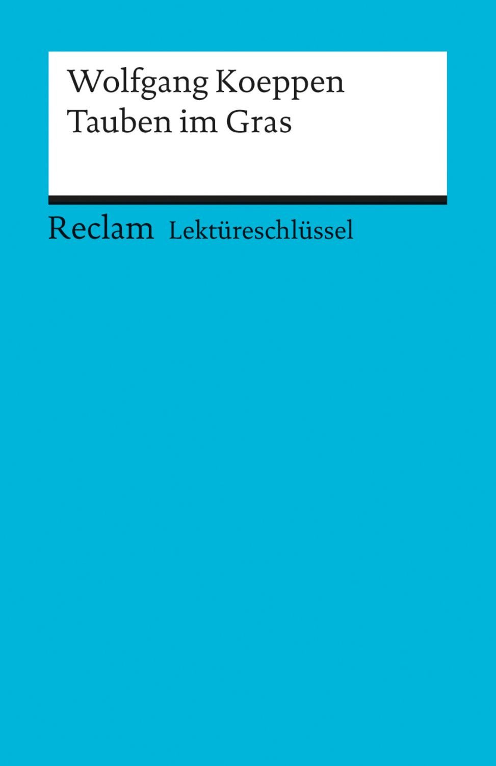 Lektüreschlüssel zu Wolfgang Koeppen: Tauben im Gras / Wolfgang Pütz