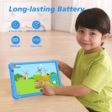 BENEVE Tablet (10,1", 64 GB, Android 13, WLAN 5+2 MP 6000 mAh Bluetooth Kindersicherung Lernen Bildung Tablet)