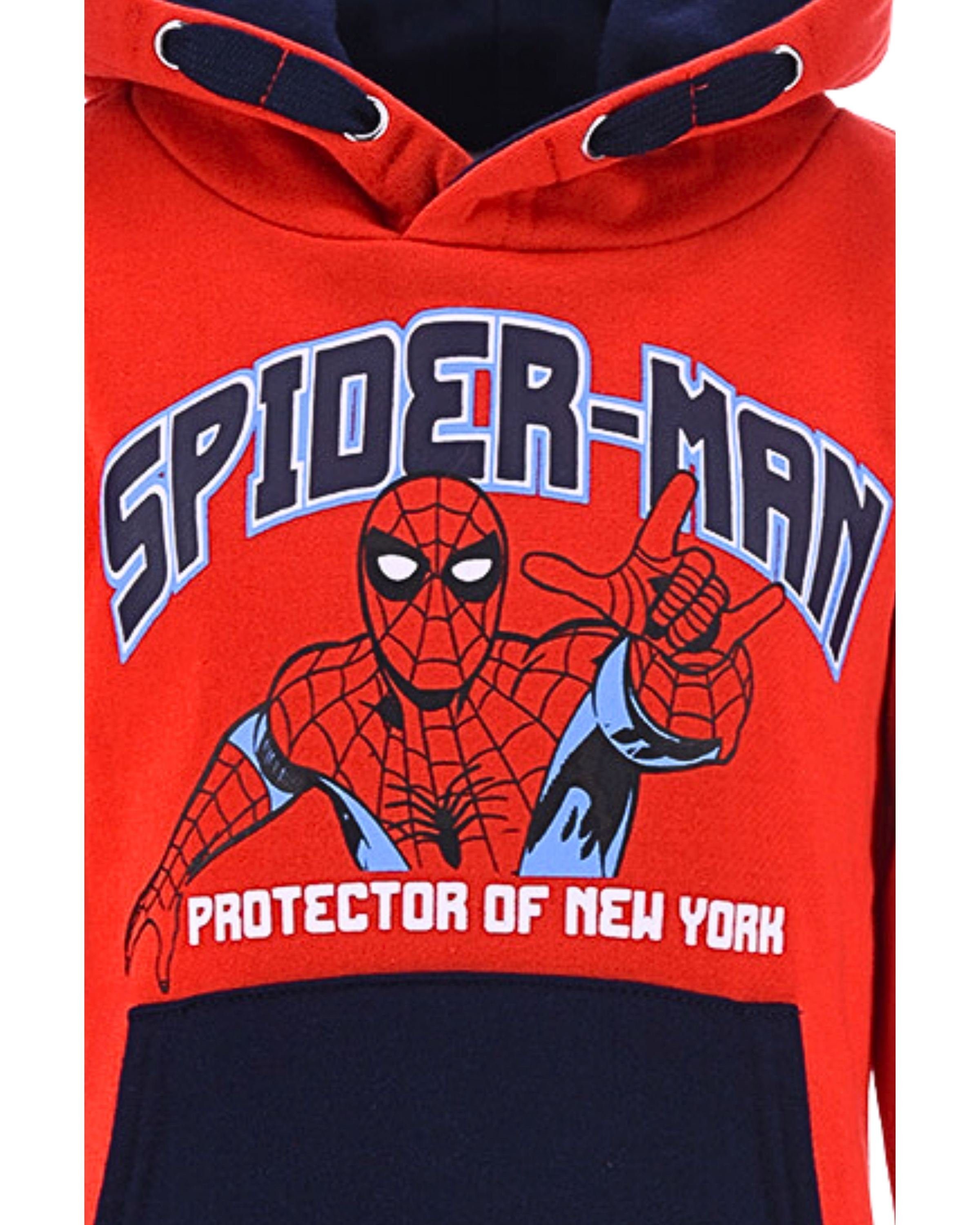 Jungen Hoodie Gr. 128 cm Spiderman 98 Marvel - Rot Kapuzenpullover