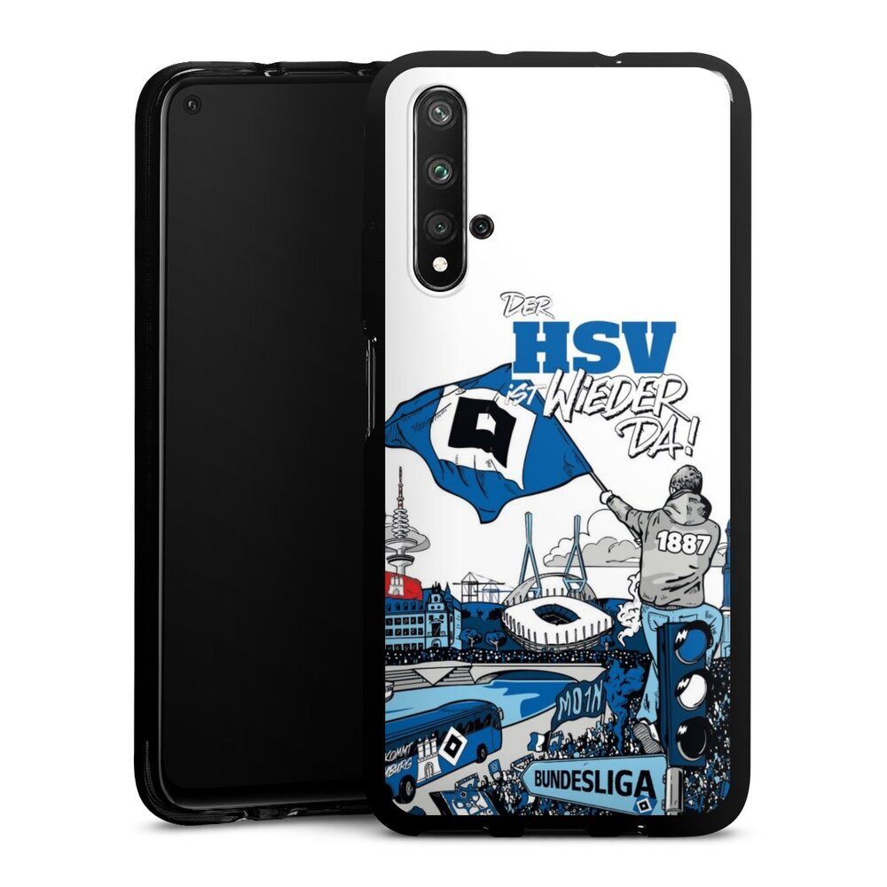 DeinDesign Handyhülle Hamburger SV Offizielles Lizenzprodukt Aufstieg, Huawei Nova 5T Silikon Hülle Bumper Case Handy Schutzhülle