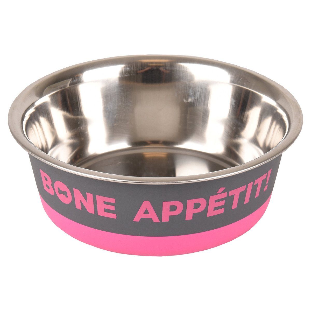 Futternapf Futter- und Trinknapf Bone Appetit dunkelgrau/fuchsie/silber