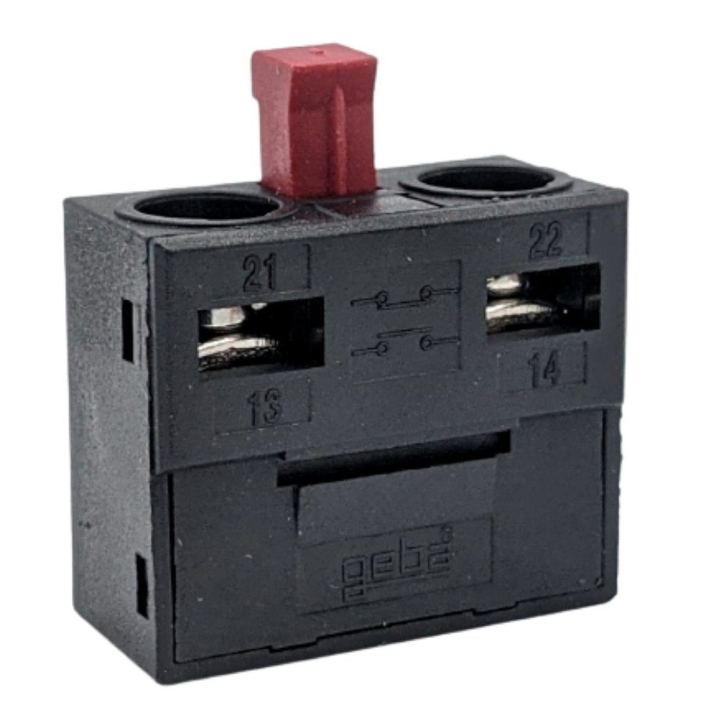 geba Schalter M-1T/1 Mikrotaster Schalteinsatz Schlüsselschalter Roter Stößel (1-St), Öffner