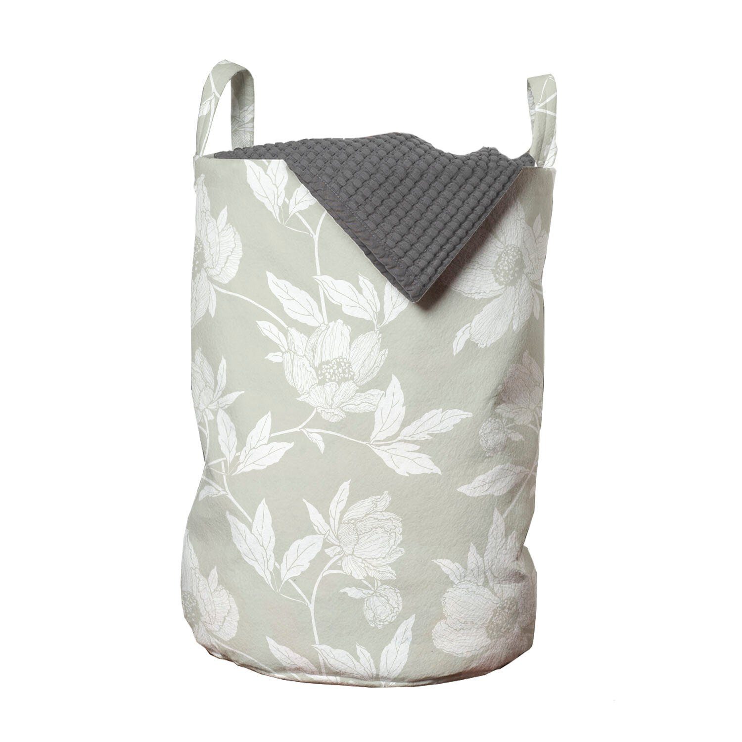 Abakuhaus Wäschesäckchen Wäschekorb mit Griffen Weich tonte für Waschsalons, Blumen Kordelzugverschluss Blumensträuße