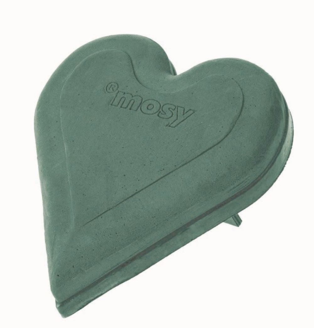 mosy Bastelfilz Steckmoos-Herz mit Ständer, 20 cm, Nass-Steckschaum f. fris günstig online kaufen