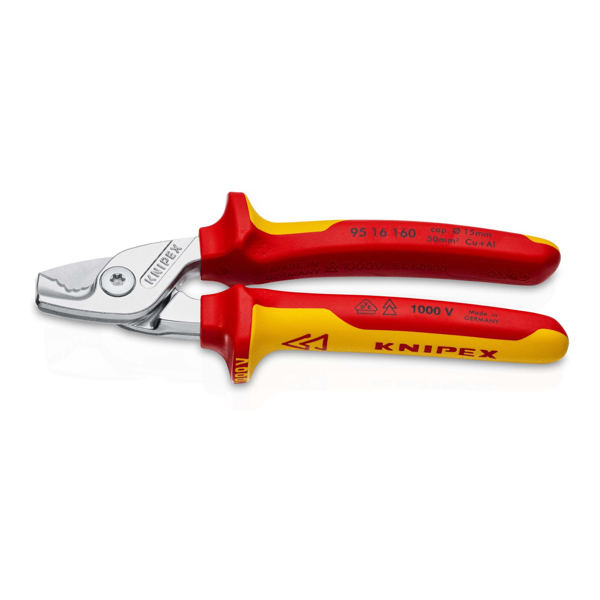 Knipex Kabelschere KNIPEX 95 16 160 StepCut® Kabelschere isoliert mit Mehrkomponenten-Hül