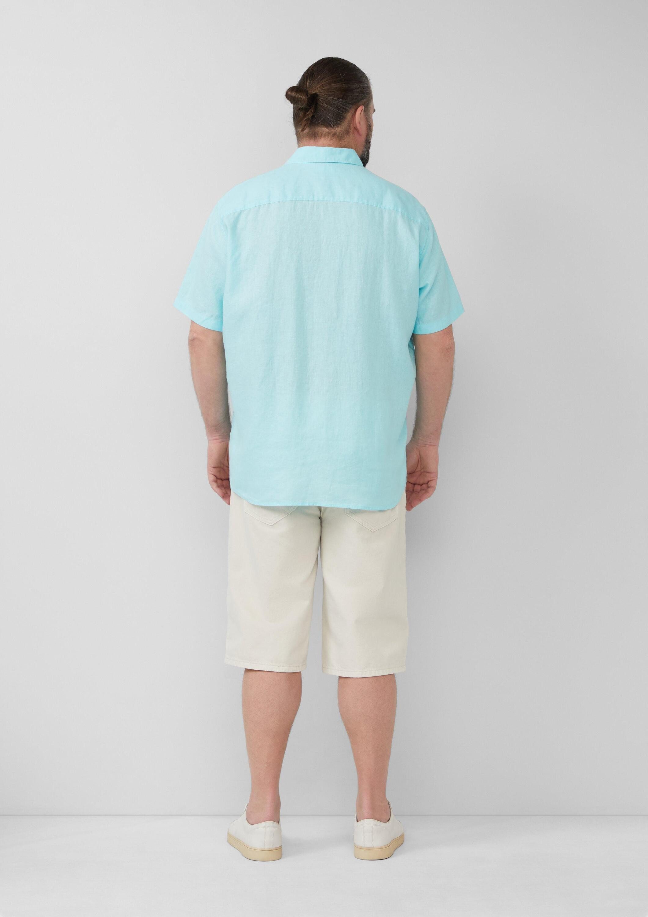 s.Oliver Kurzarmhemd Hemd Regular Fit: Leichtes Kurzarmhemd aus 100% Leinen