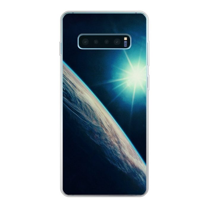 MuchoWow Handyhülle Heller Stern über der Erde Phone Case Handyhülle Samsung Galaxy S10 Lite Silikon Schutzhülle