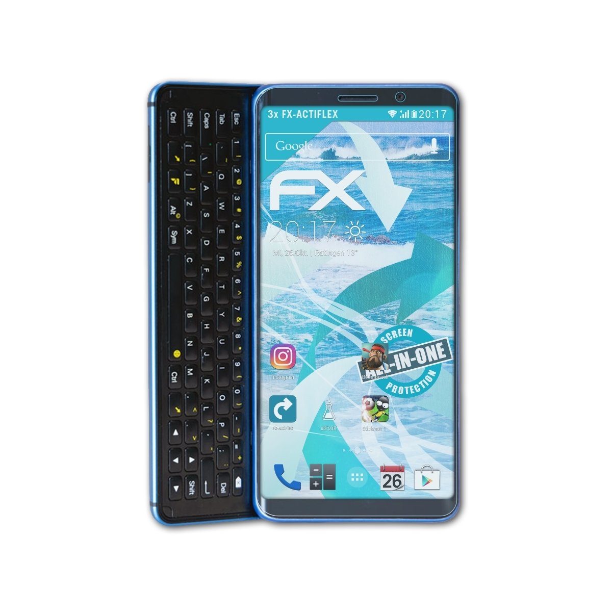 atFoliX Schutzfolie Displayschutzfolie für Fxtec Pro1 X, (3 Folien),  Ultraklar und flexibel