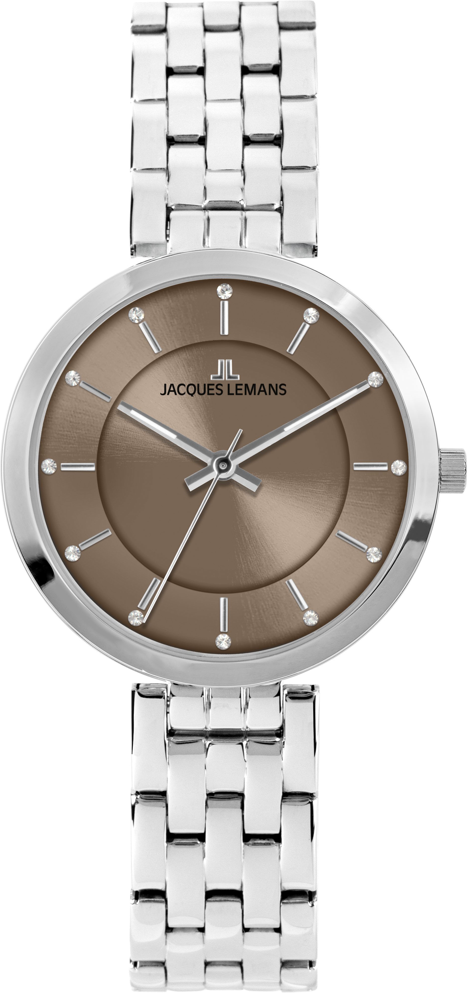 Jacques Lemans Quarzuhr Milano 1-2211B, Armbanduhr, Damenuhr, Edelstahlarmband, analog