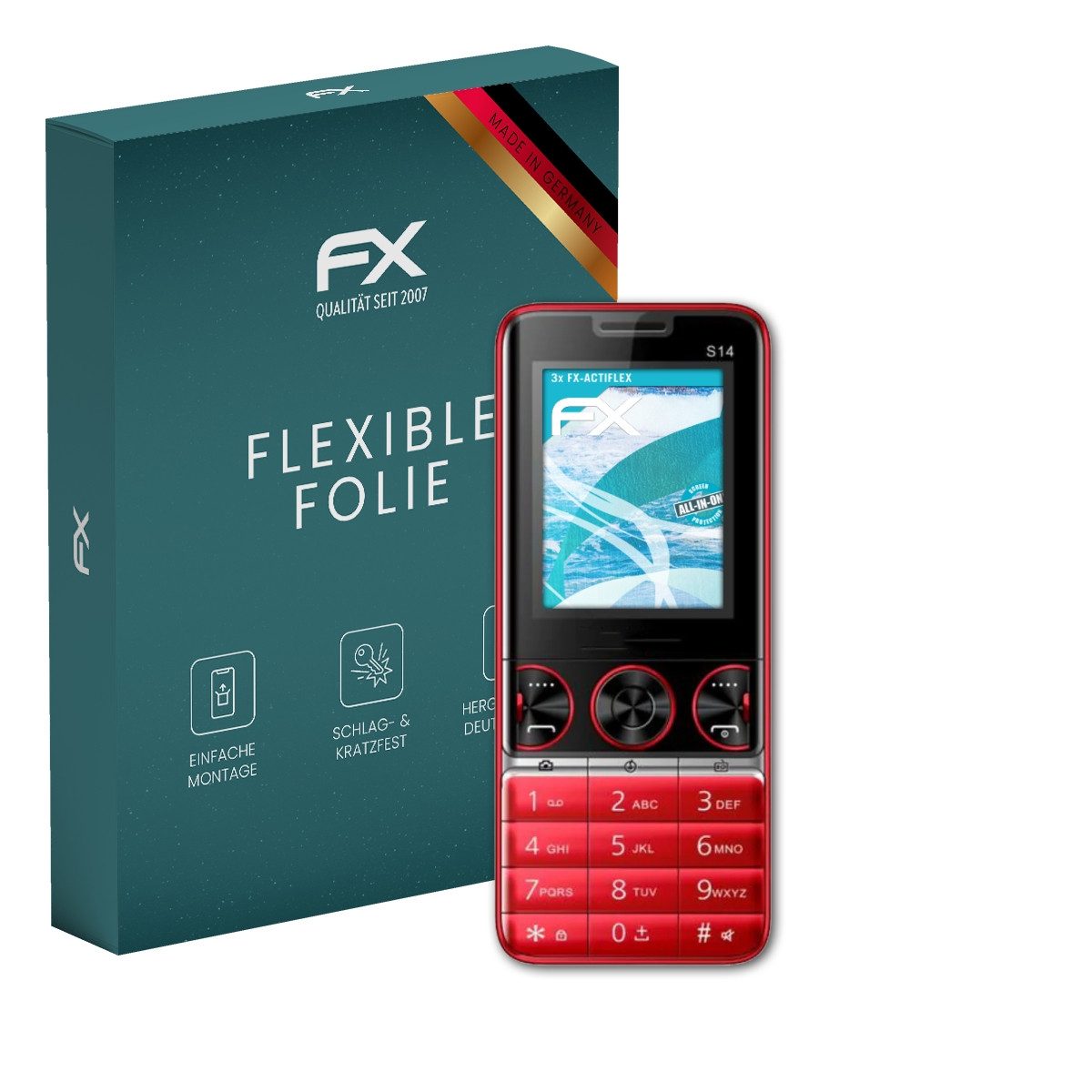 atFoliX Schutzfolie Displayschutzfolie für BlackZone S14, (3 Folien), Ultraklar und flexibel