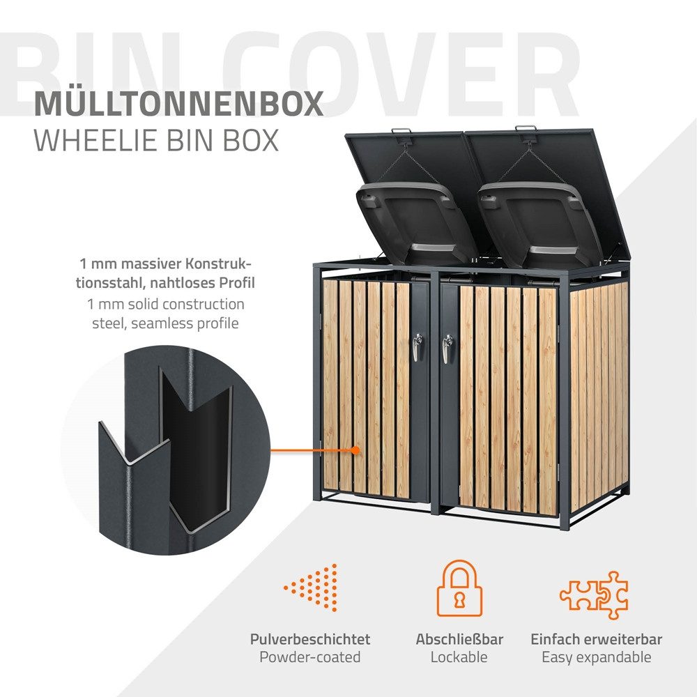 ML-DESIGN Mülltonnenbox Müllbox aus Stahl wetterfeste günstig online kaufen