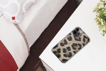 MuchoWow Handyhülle Leopardenmuster, Handyhülle Apple iPhone 12 Pro, Smartphone-Bumper, Print, Handy