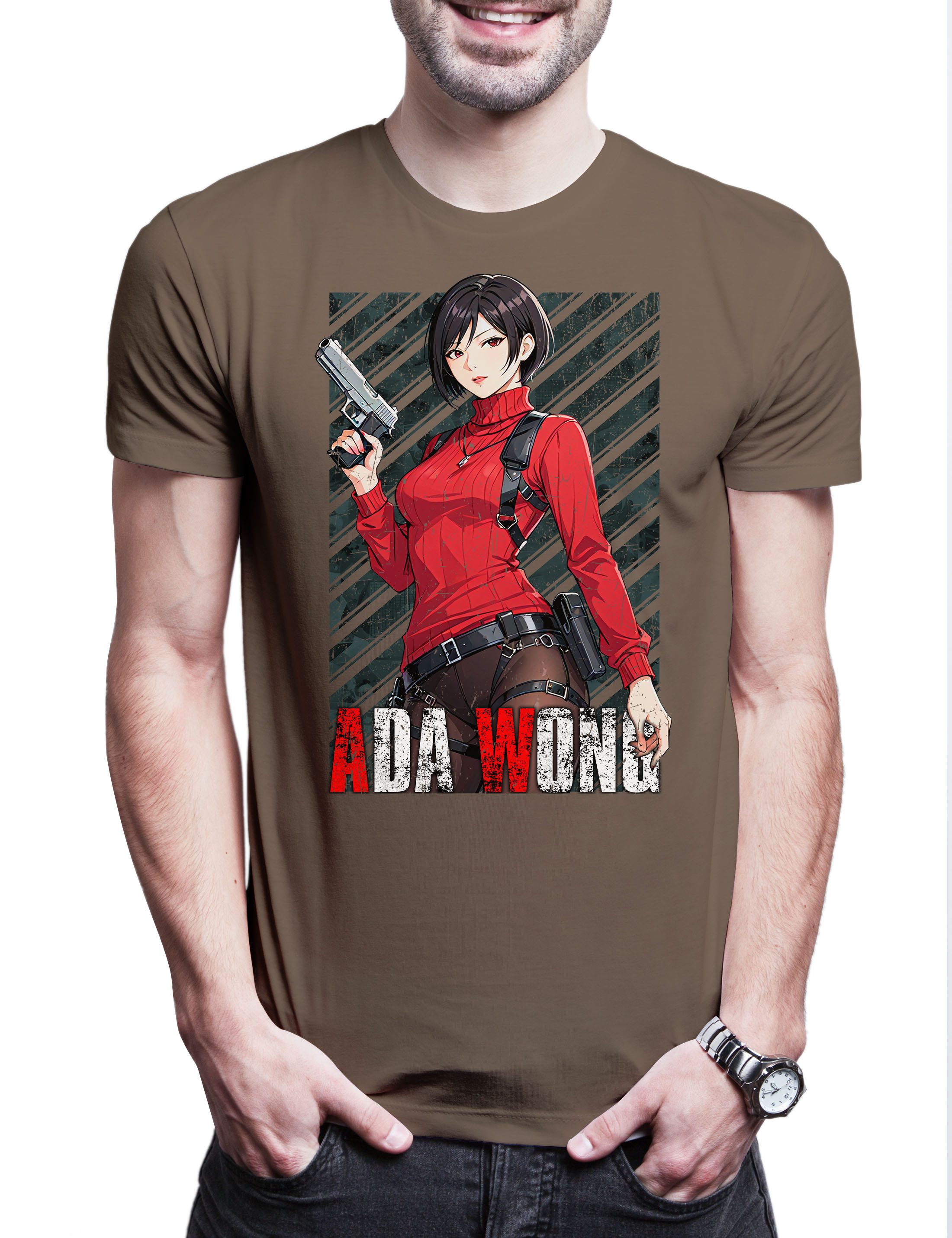 Print-Shirt Evil Ada Herren T-Shirt Horror Racoon Resident Wong City Umbrella Corp
