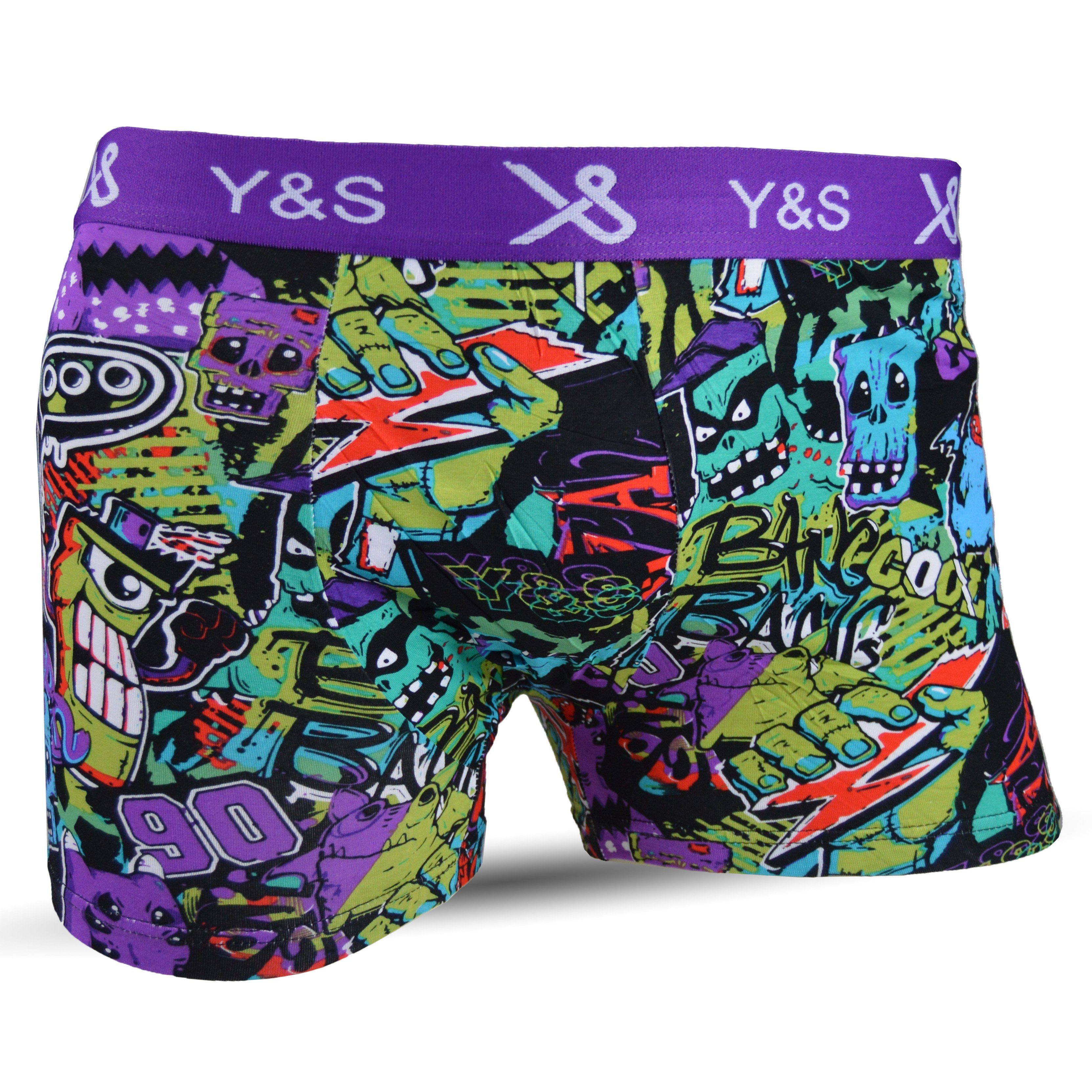 Socked Boxershorts bunte Unterhosen (4-St) bunte, lustige, farbige Retroshorts